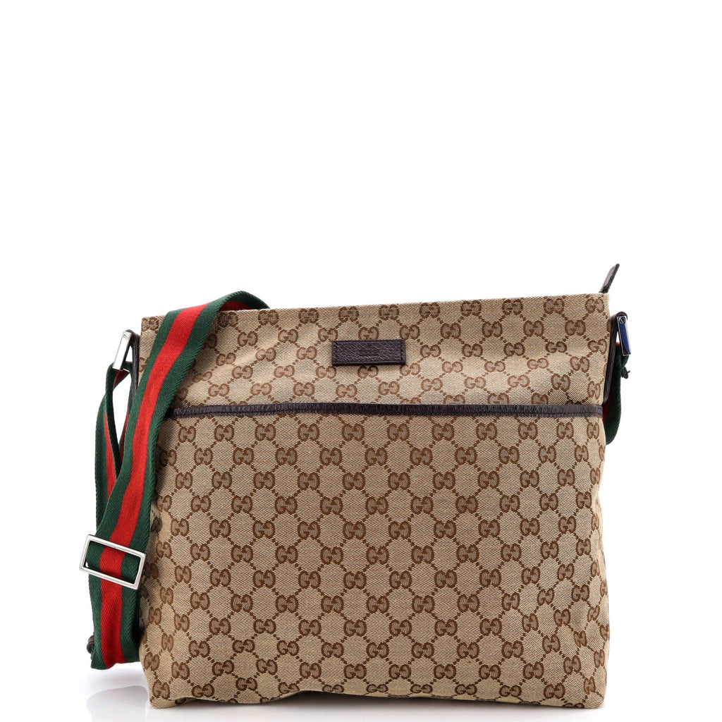 Front Pocket Web Messenger GG Canvas Medium