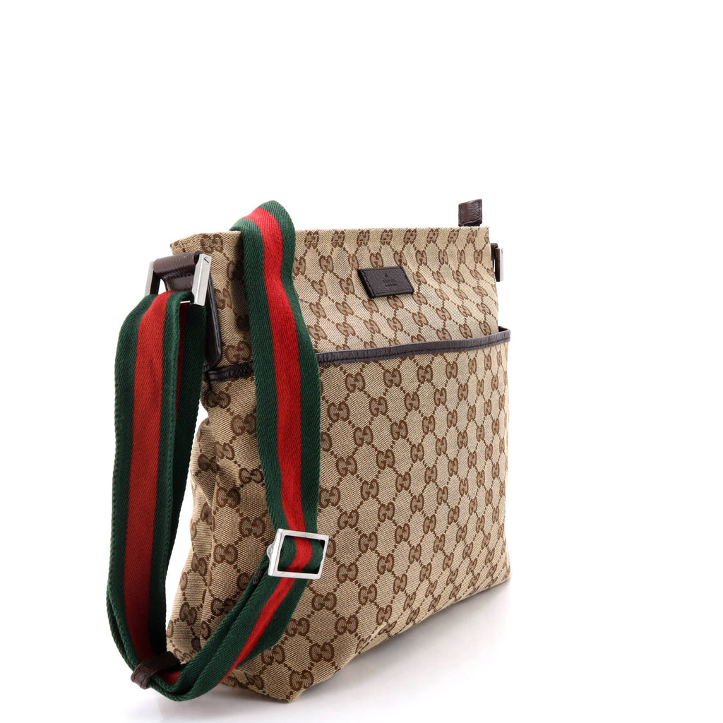 Front Pocket Web Messenger GG Canvas Medium