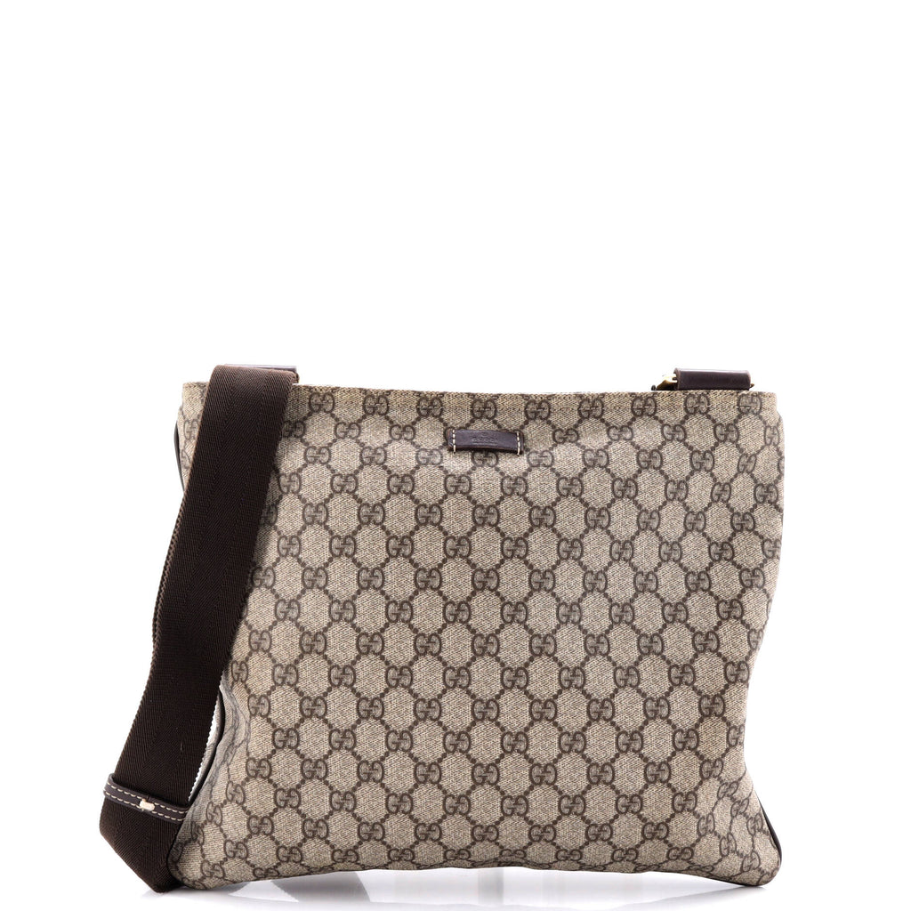 Zip Top Messenger Bag GG Coated Canvas Large