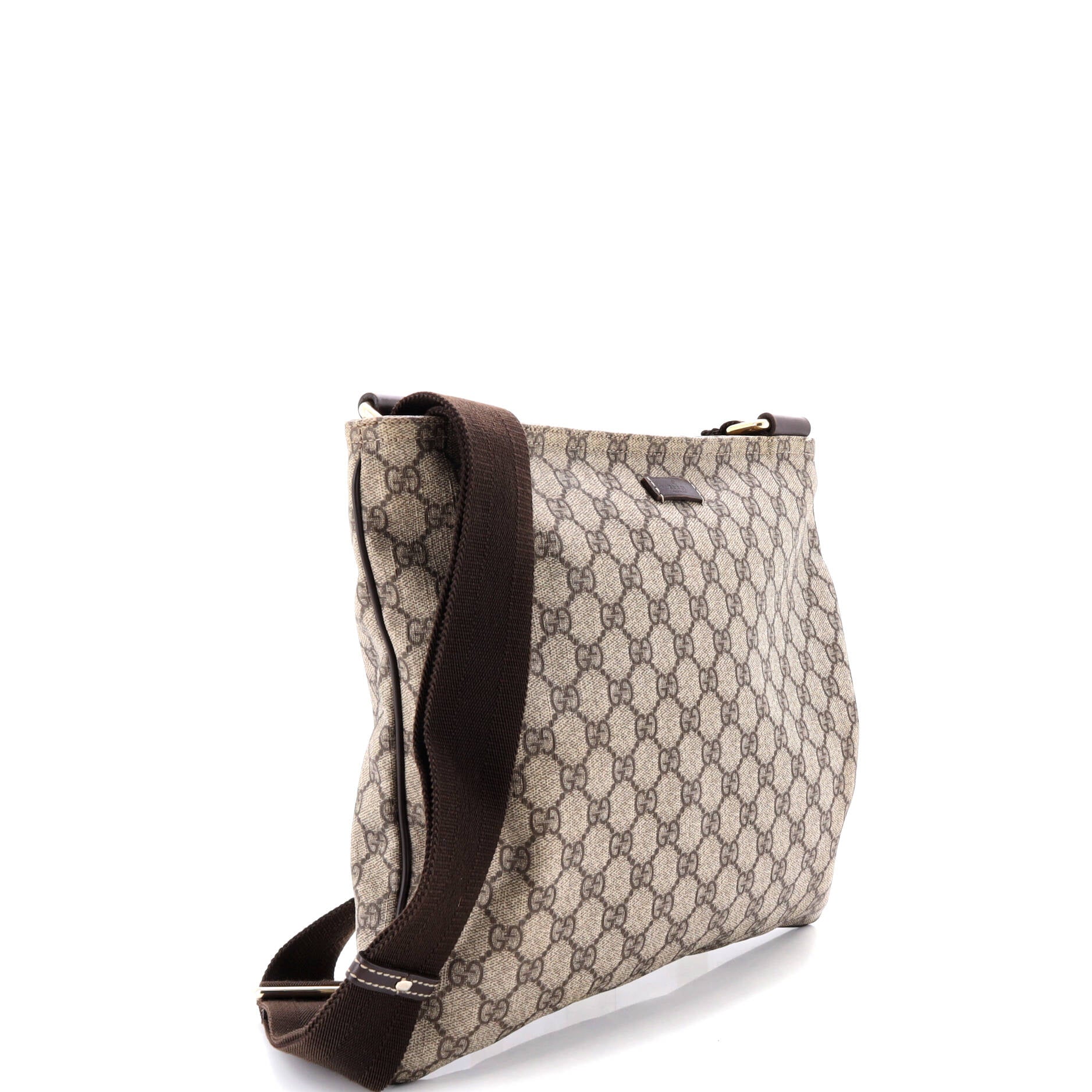 Zip Top Messenger Bag GG Coated Canvas Large