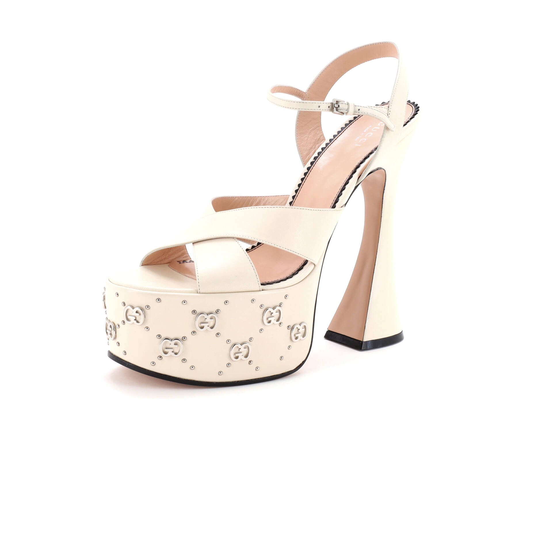 Women's Janaya GG Studded Platform Sandals Leather