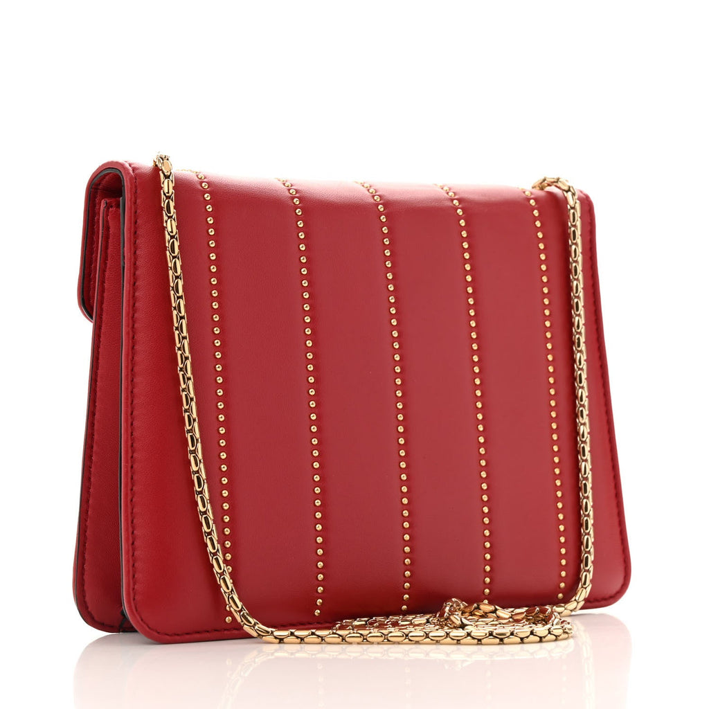 Calfskin Star Studded Serpenti Forever Crossbody Bag Red