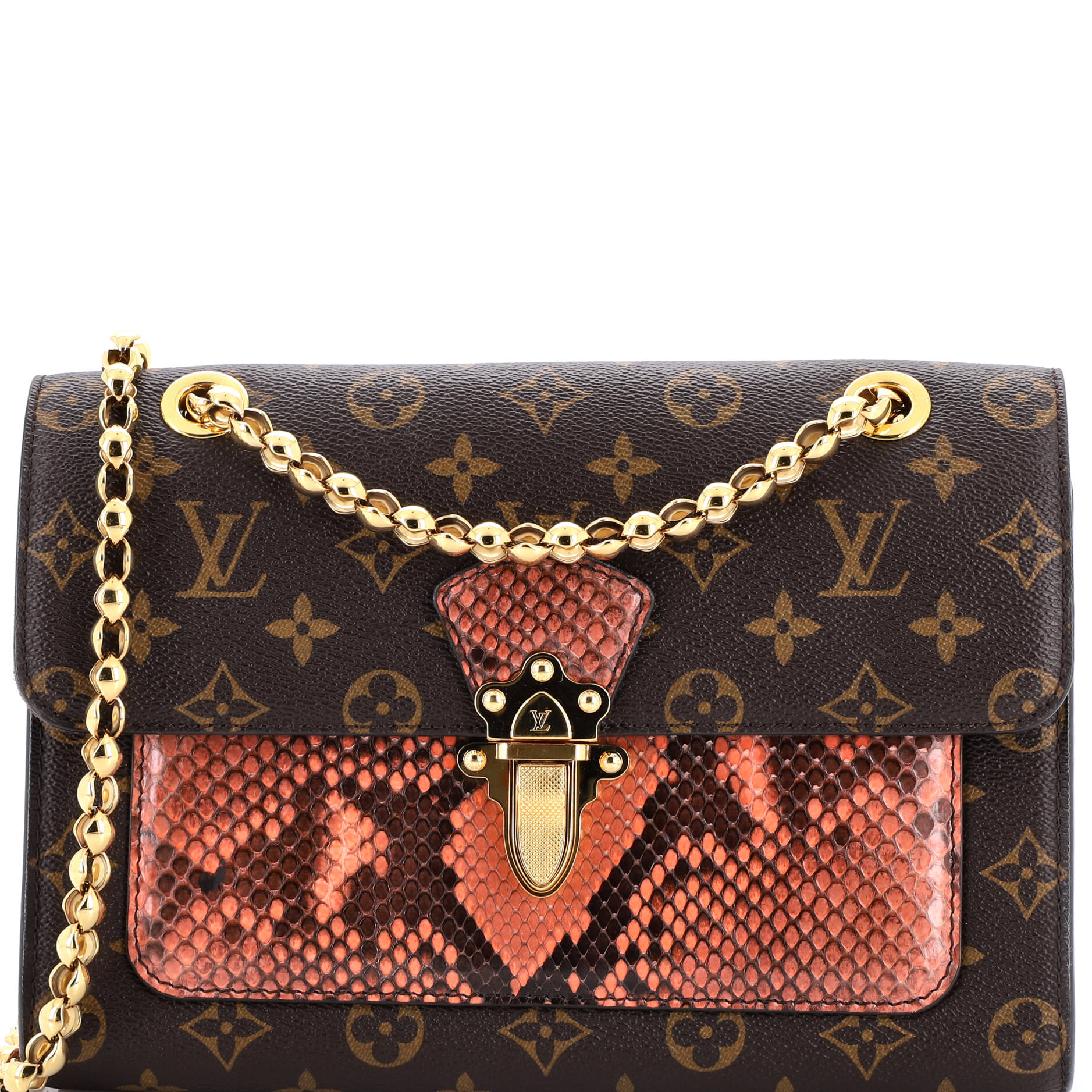 Victoire Handbag Monogram Canvas and Python