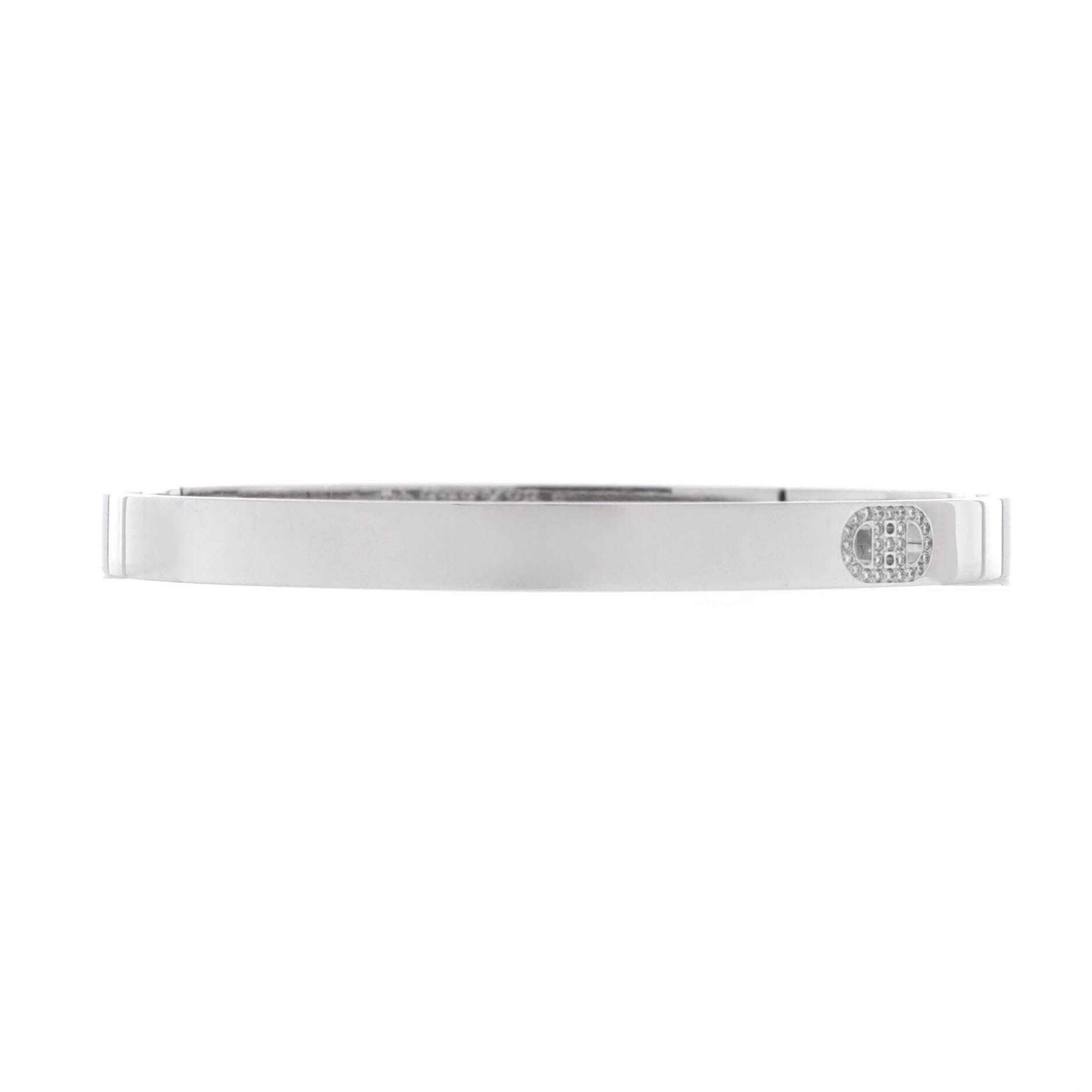 H d'Ancre Bracelet 18K White Gold with Diamonds Small