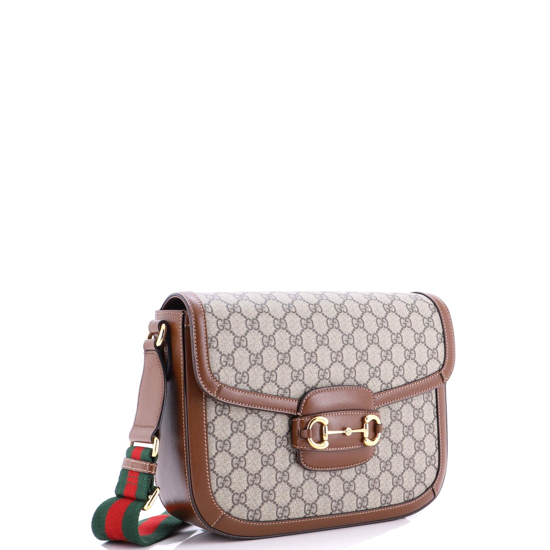 Horsebit 1955 Shoulder Bag GG Coated Canvas with Leather Large