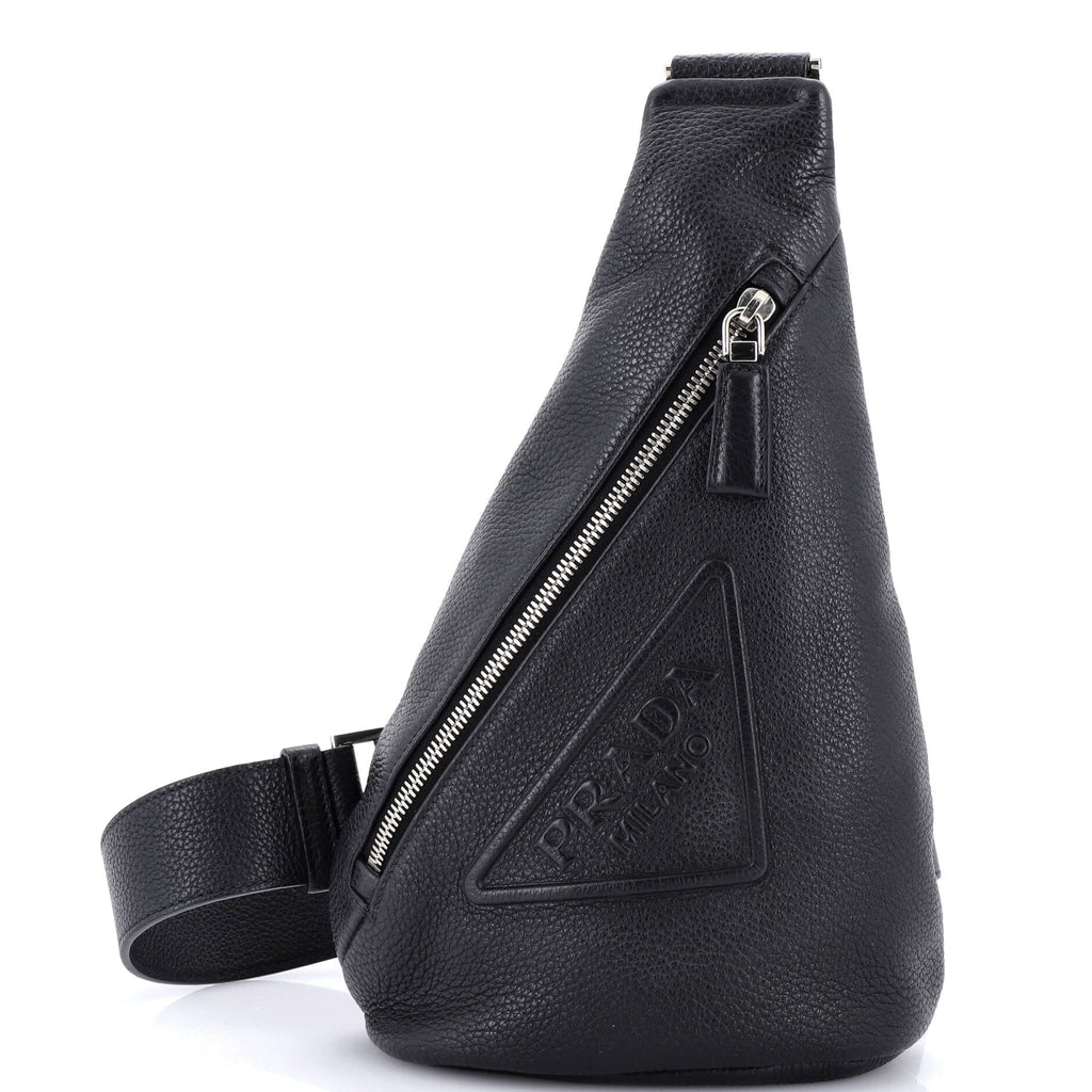 Triangle Logo Sling Bag Leather