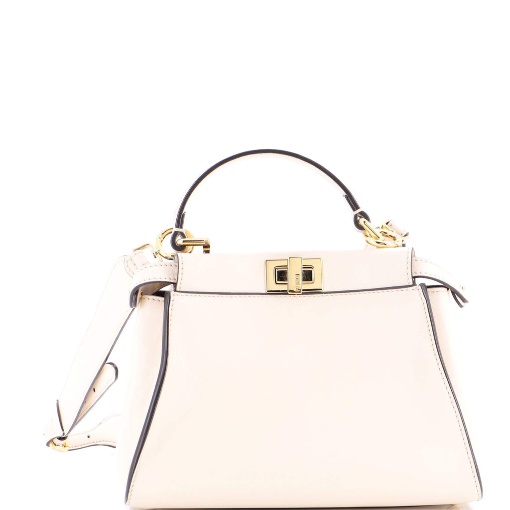 Peekaboo Bag Leather with Zucca Suede Interior Mini