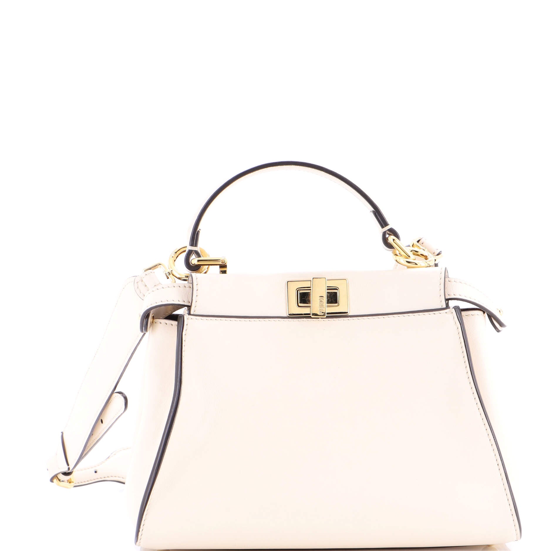 Peekaboo Bag Leather with Zucca Suede Interior Mini