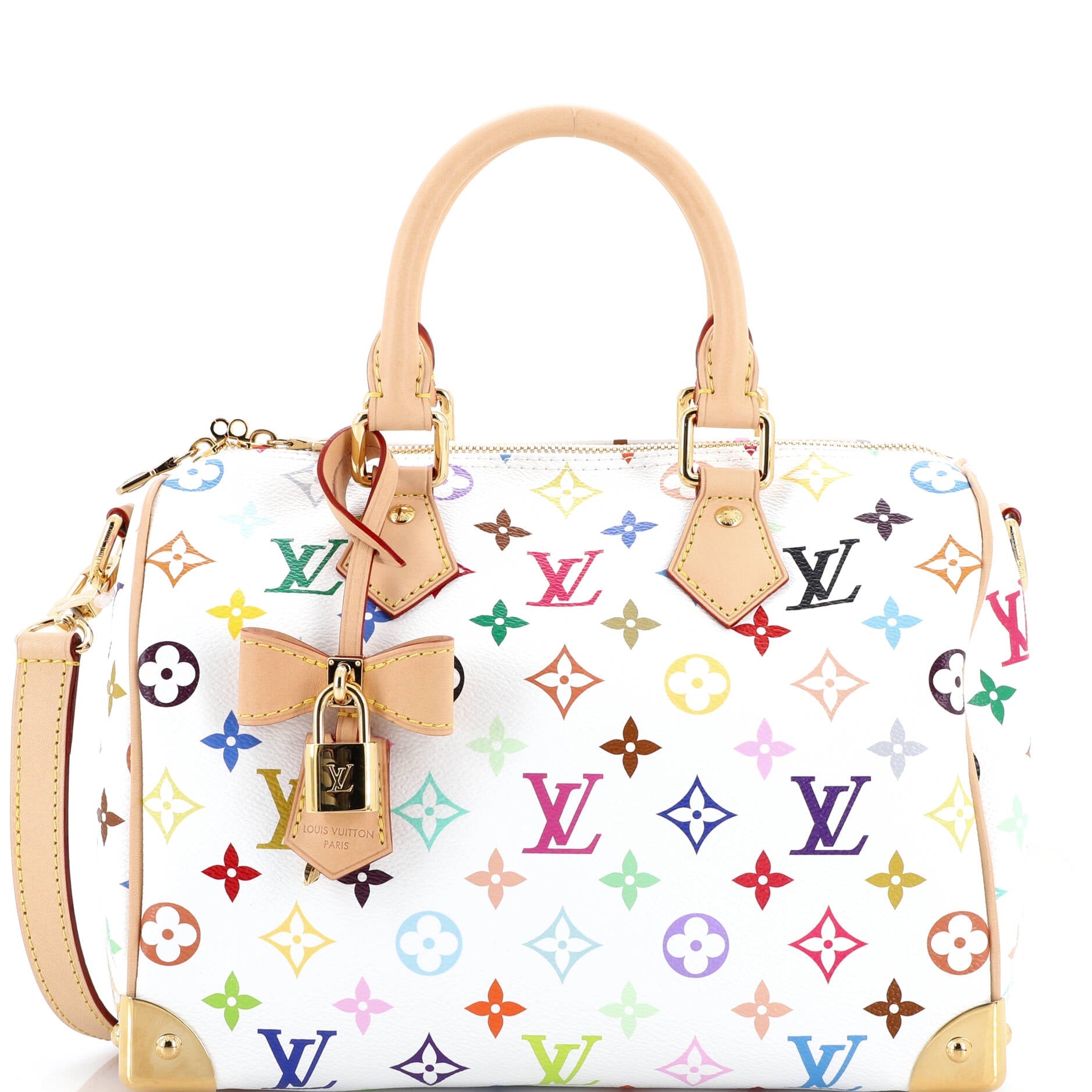 x Takashi Murakami Speedy Soft Bandouliere Bag Monogram Multicolor 25