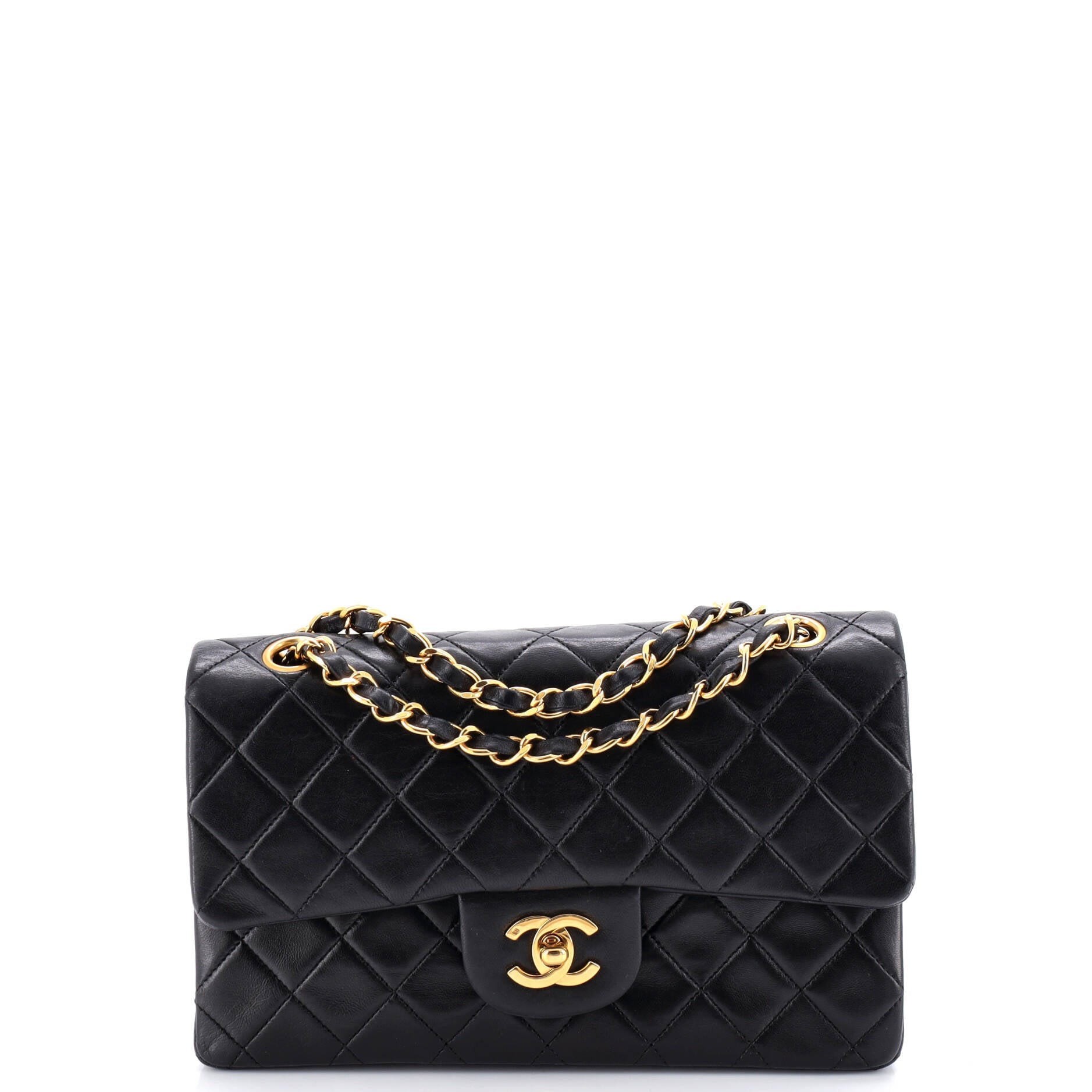 Vintage Classic Double Flap Bag Quilted Lambskin Small