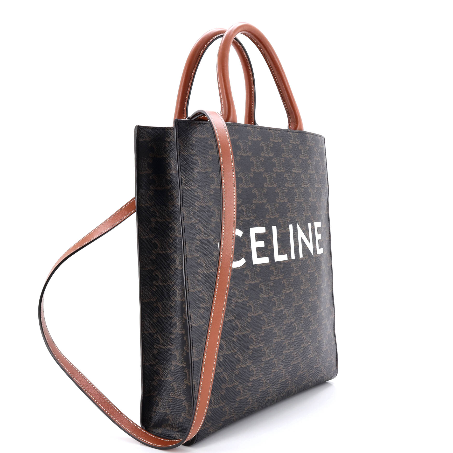Vertical Cabas Tote Triomphe Coated Canvas Medium