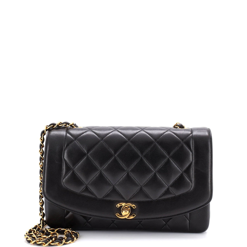 Vintage Diana Flap Bag Quilted Lambskin Medium
