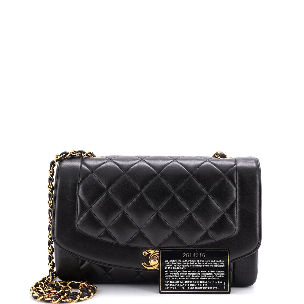 Vintage Diana Flap Bag Quilted Lambskin Medium