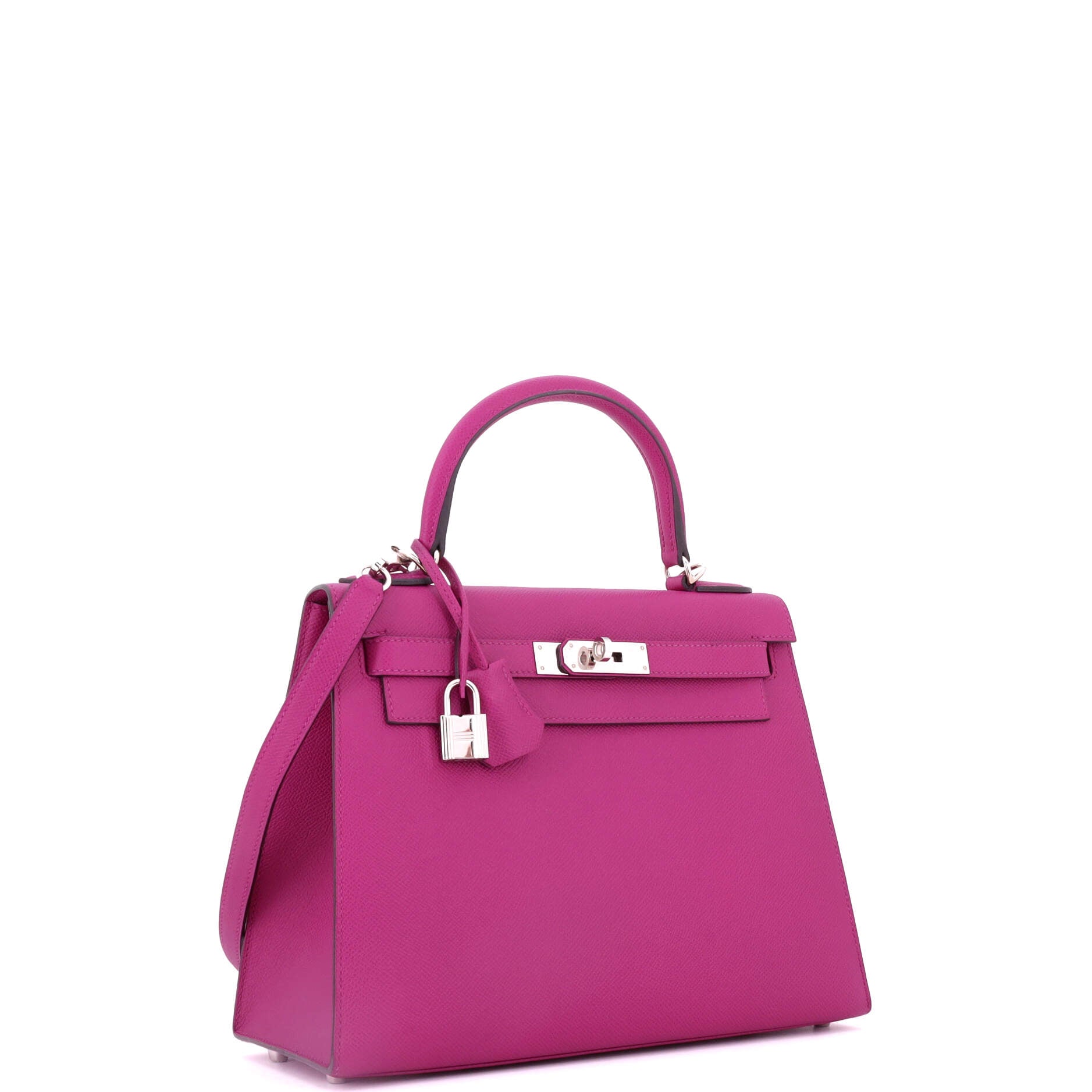 Kelly Handbag Rose Pourpre Epsom with Palladium Hardware 28