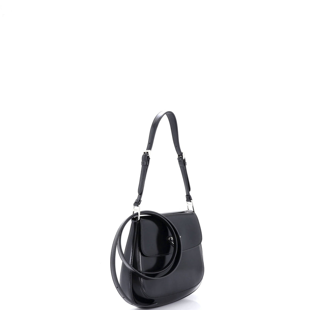 Cleo Flap Shoulder Bag Spazzolato Leather Small