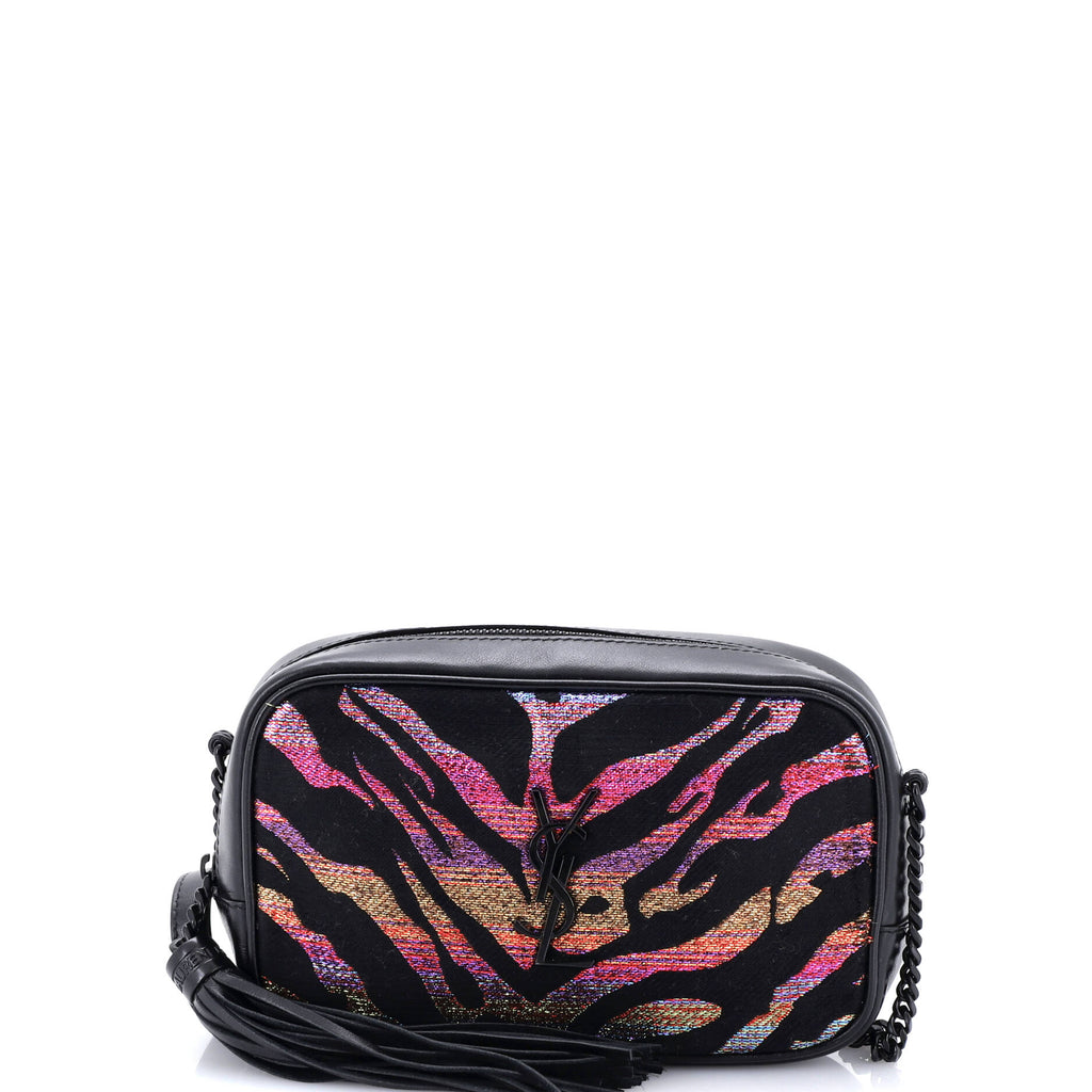 Lou Camera Bag Glitter Jacquard and Leather Mini