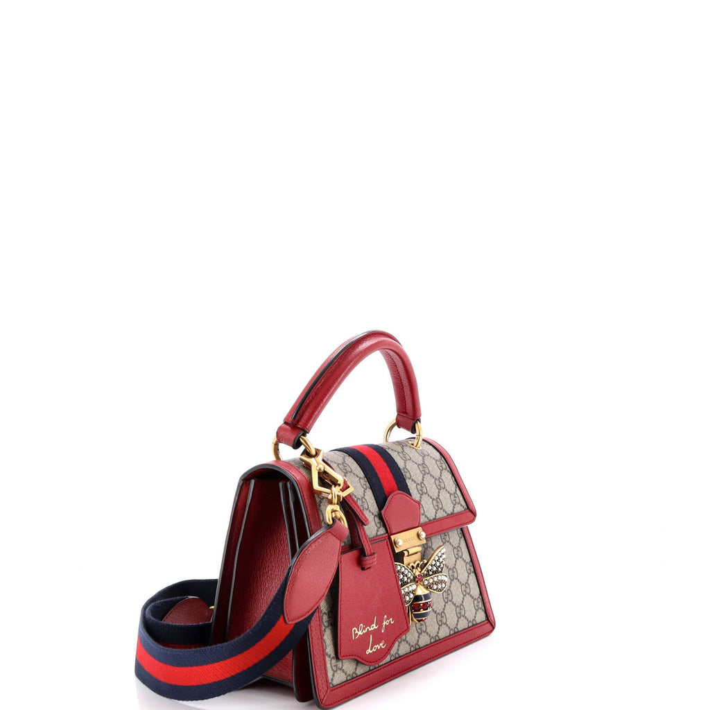 Queen Margaret Top Handle Bag GG Coated Canvas with Leather Small