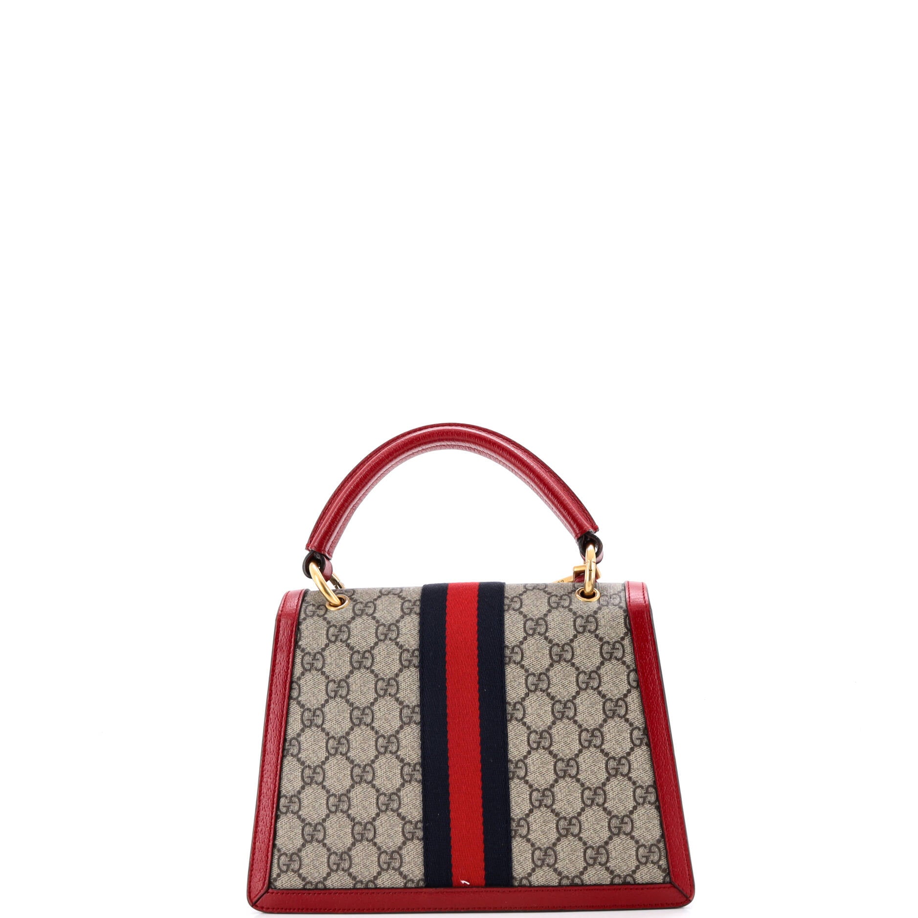 Queen Margaret Top Handle Bag GG Coated Canvas with Leather Small
