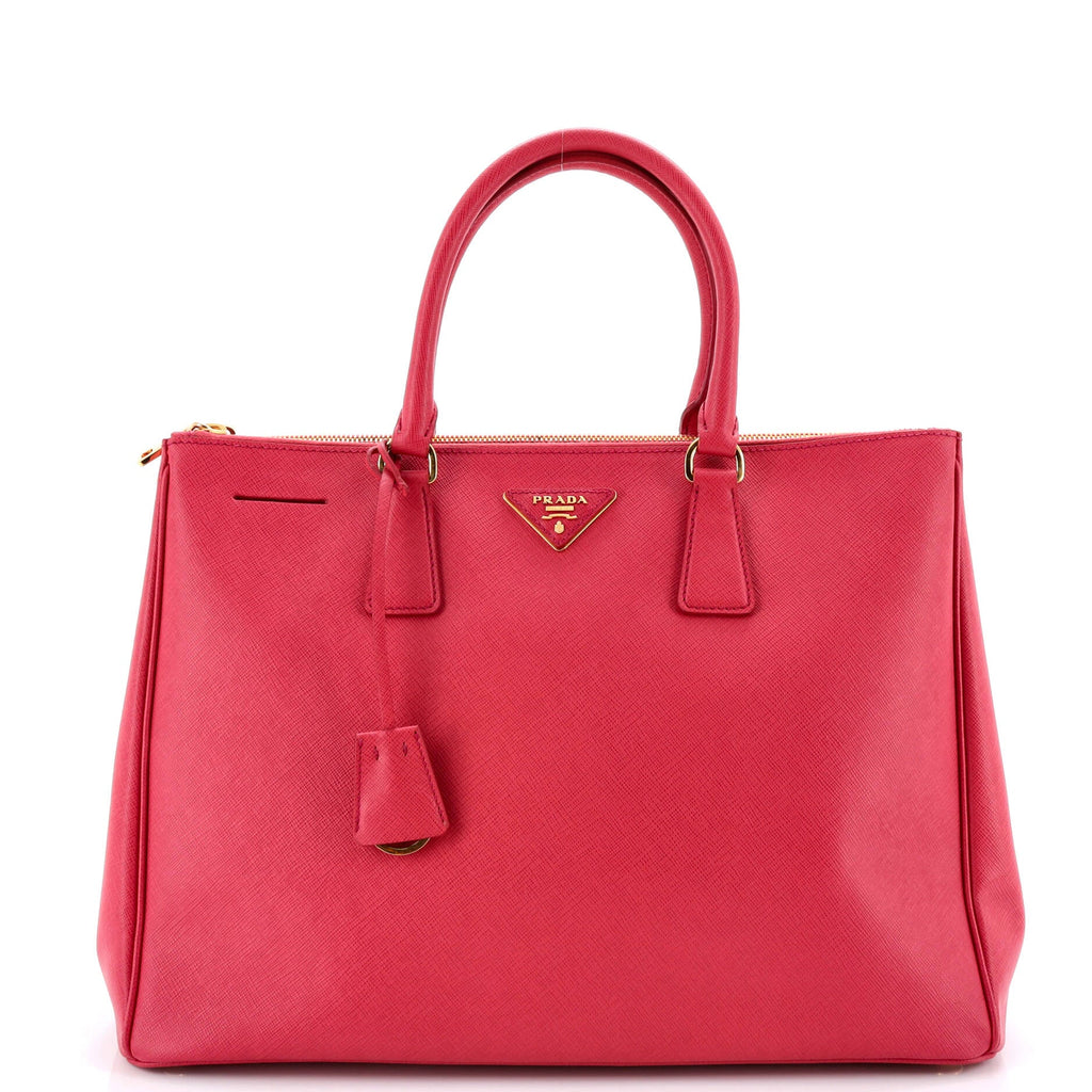 Double Zip Lux Tote Saffiano Leather Large