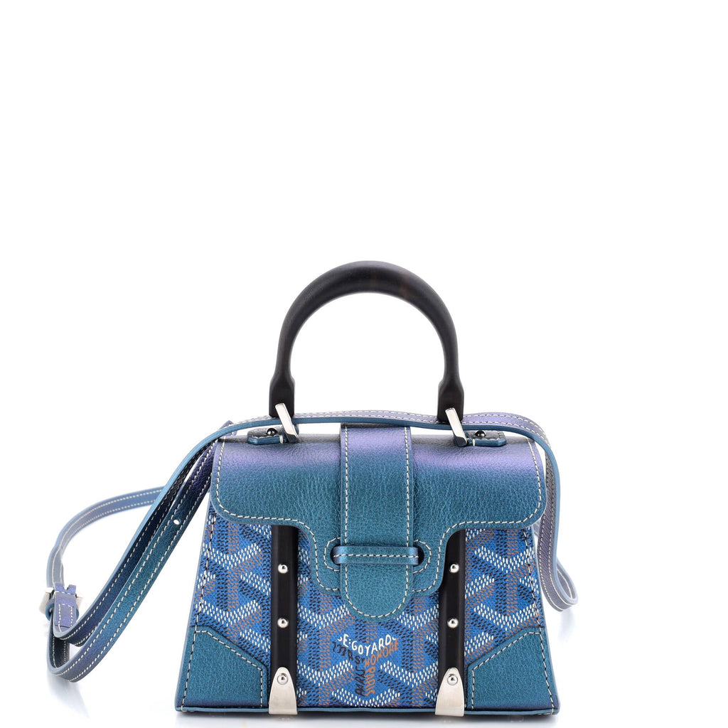 Structured Saigon Top Handle Bag Coated Canvas with Leather Nano