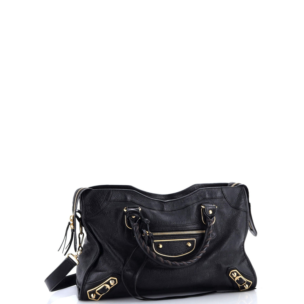 City Classic Metallic Edge Bag Leather Medium