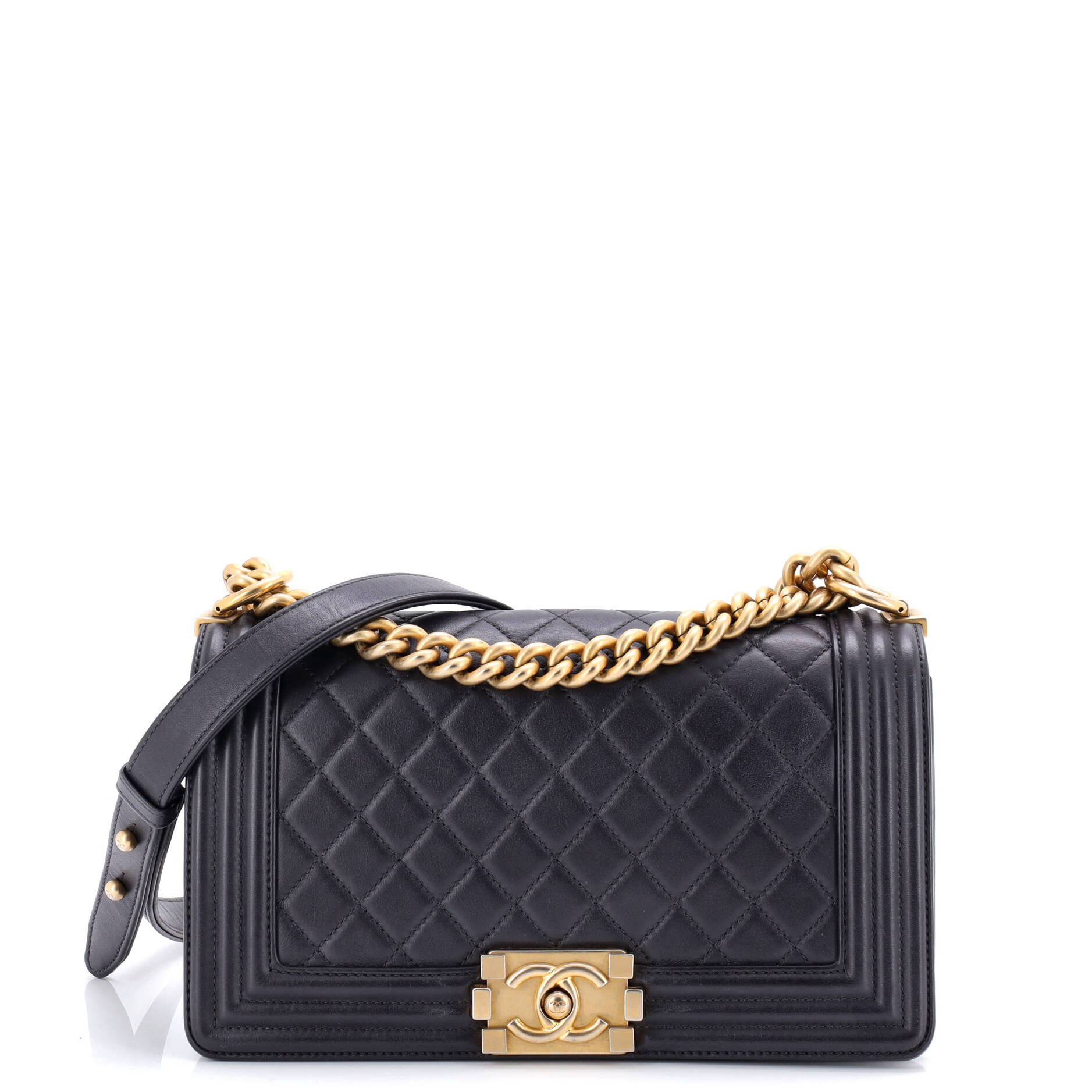 Boy Flap Bag Quilted Lambskin Old Medium