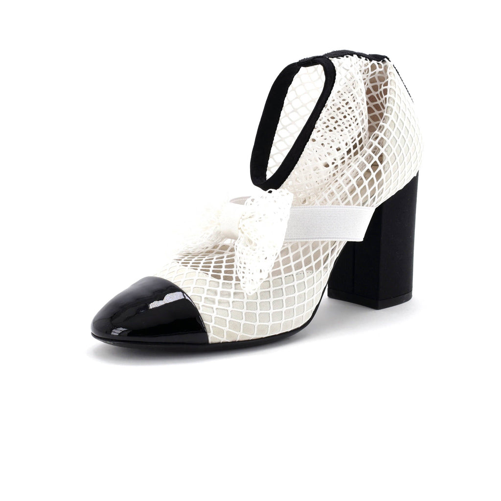 Women's Bow Cap Toe Mary Jane Boots Mesh