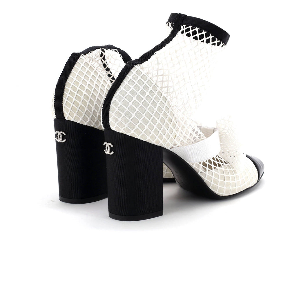 Women's Bow Cap Toe Mary Jane Boots Mesh