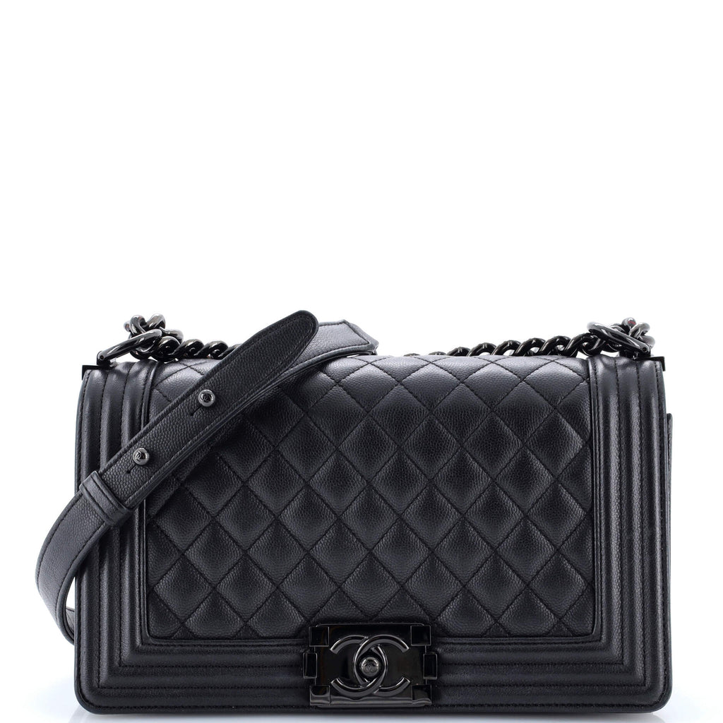 So Black Boy Flap Bag Quilted Lambskin Old Medium