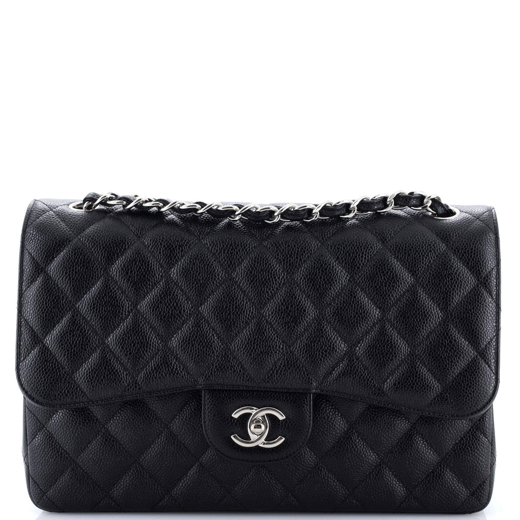 Classic Double Flap Bag Quilted Caviar Jumbo