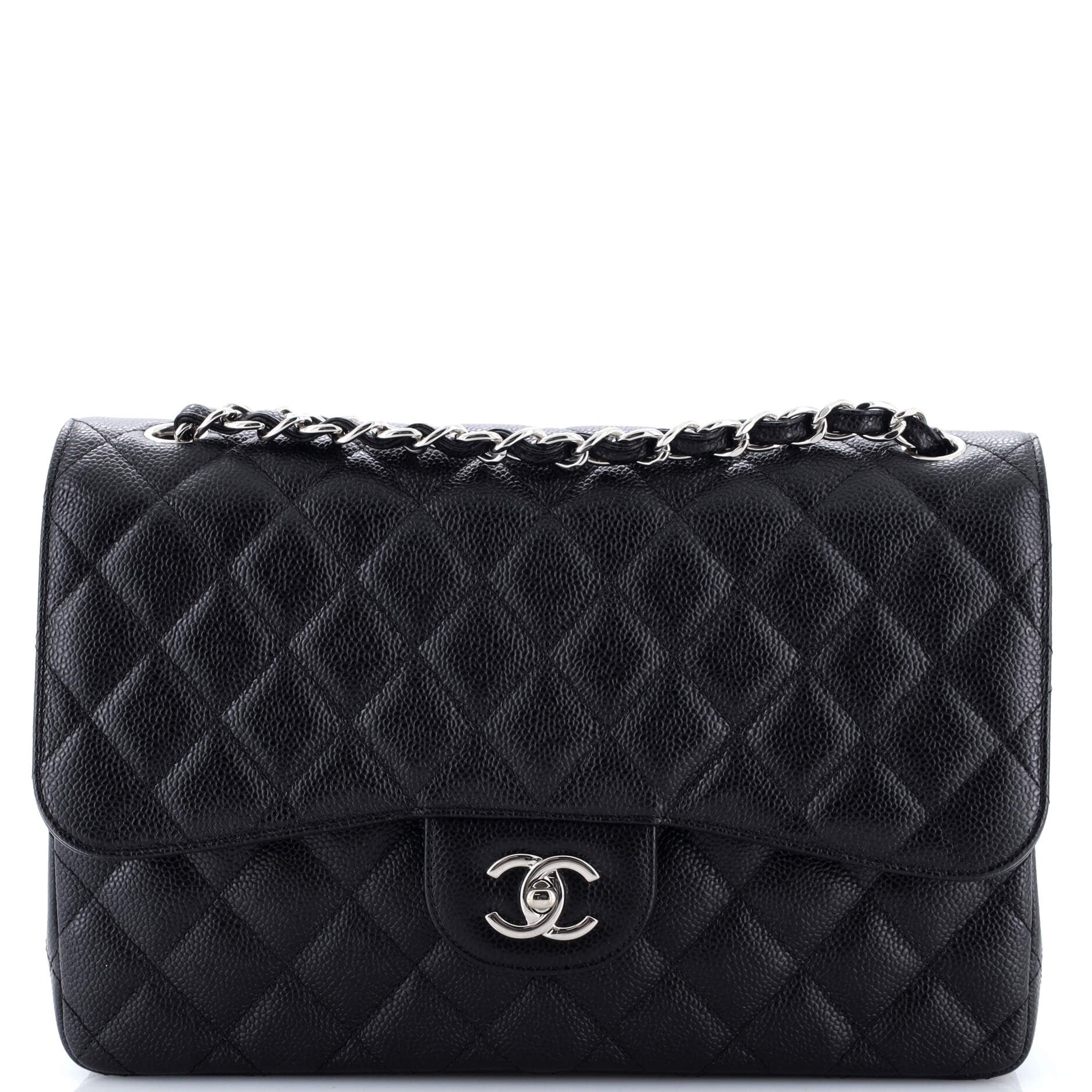 Classic Double Flap Bag Quilted Caviar Jumbo