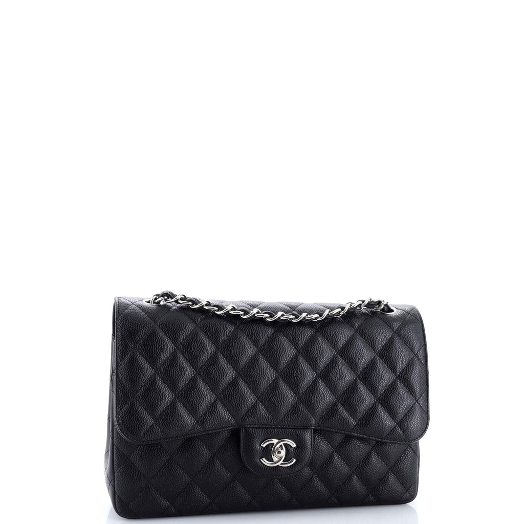 Classic Double Flap Bag Quilted Caviar Jumbo