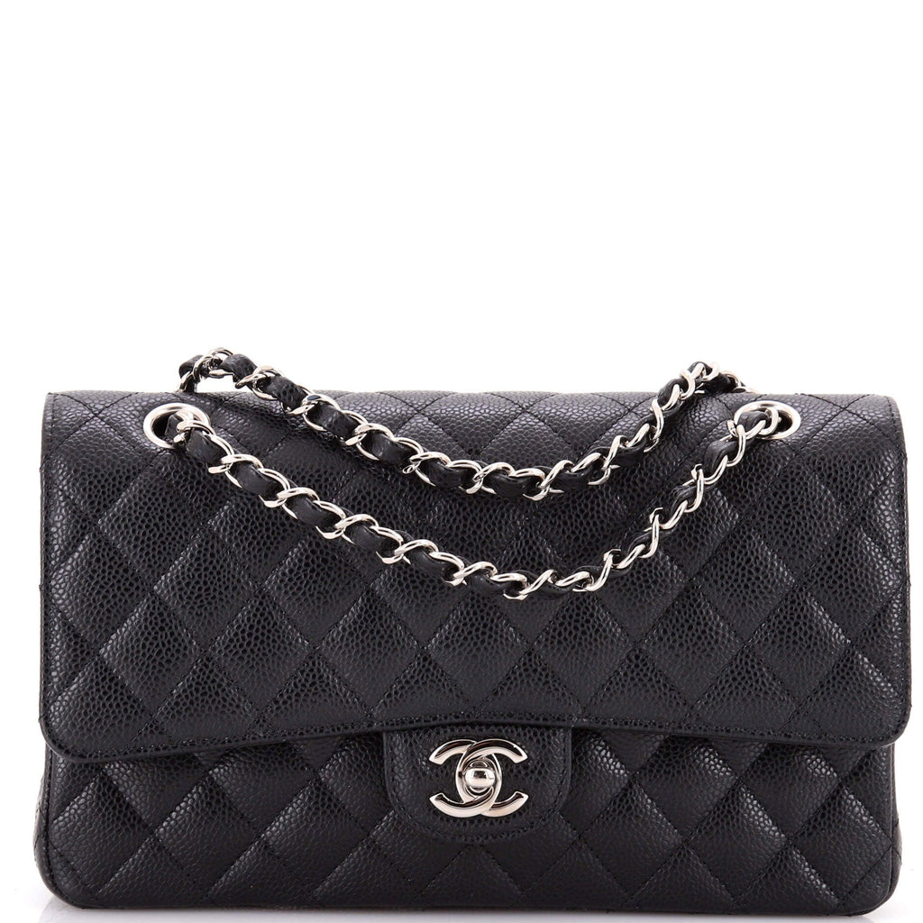 Classic Double Flap Bag Quilted Caviar Medium