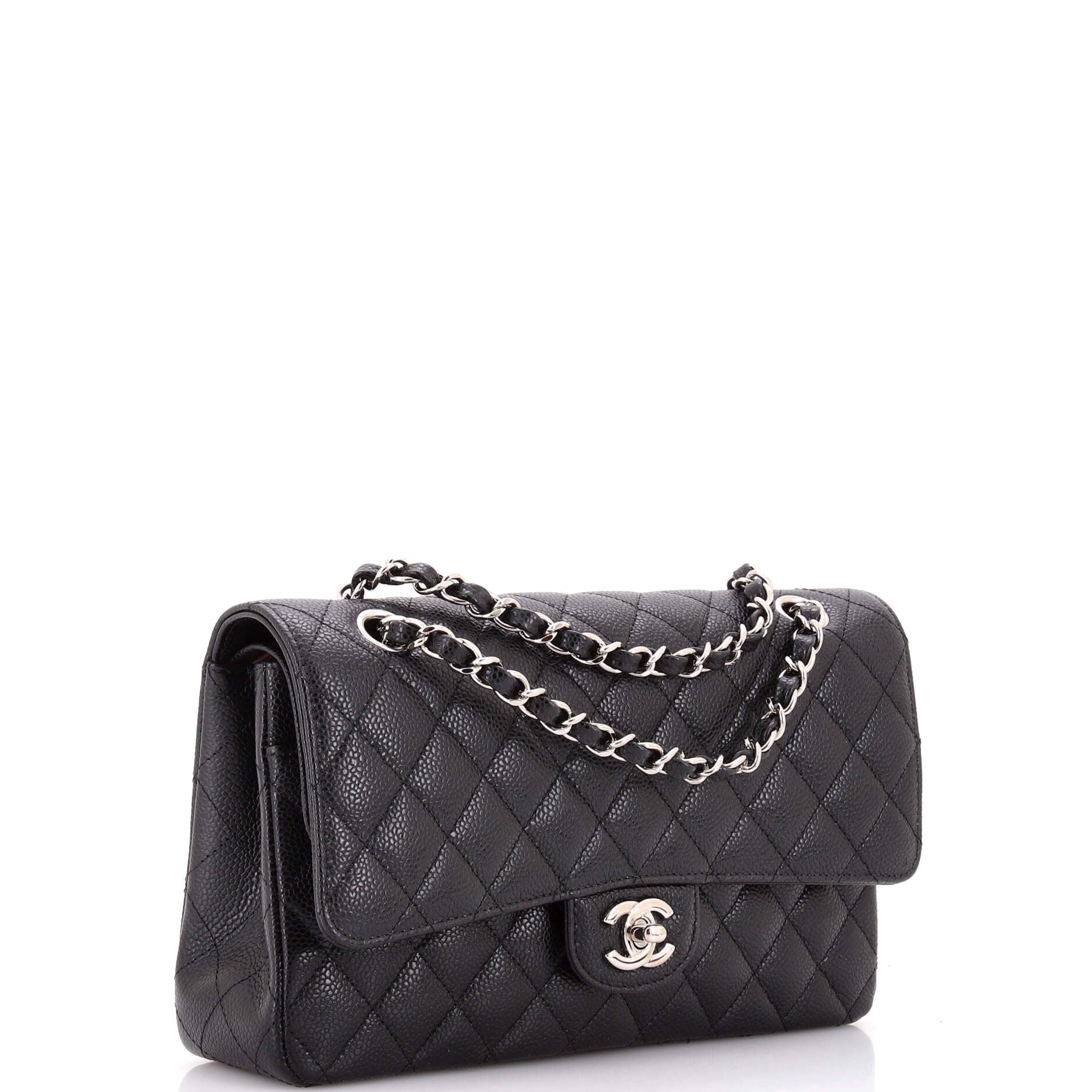 Classic Double Flap Bag Quilted Caviar Medium
