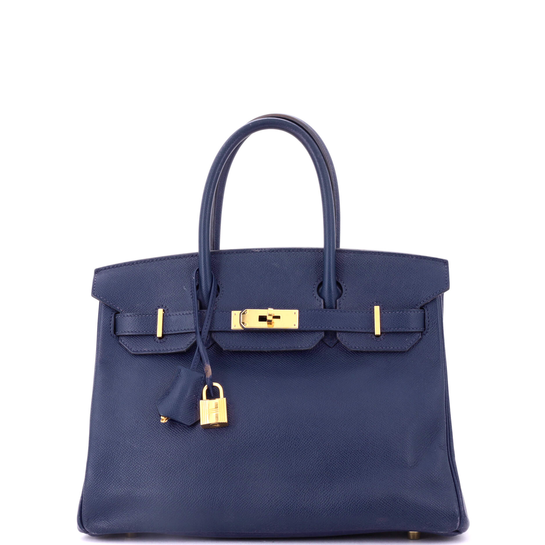 Birkin Handbag Bleu Saphir Epsom with Gold Hardware 30