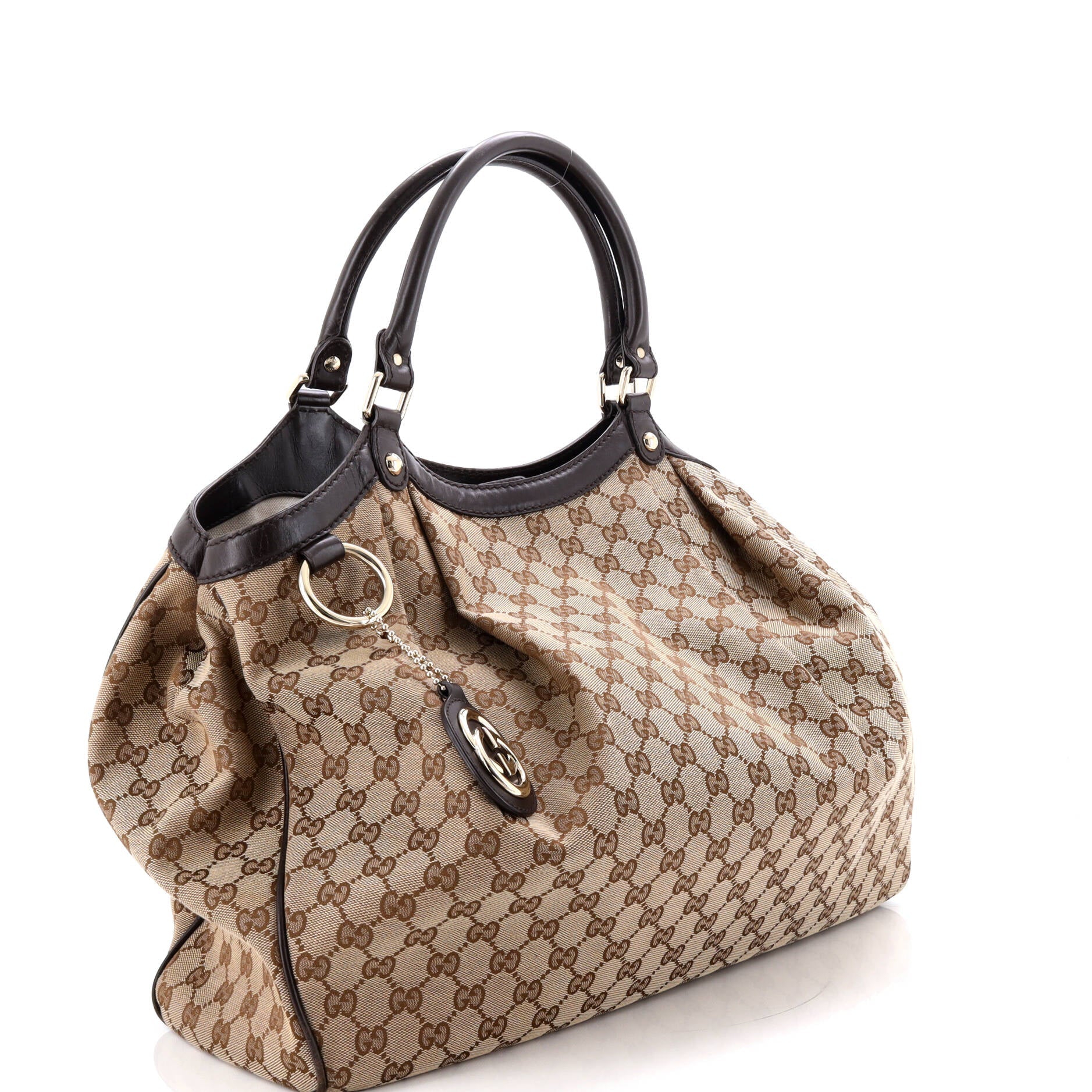 Sukey Tote GG Canvas with Leather Large