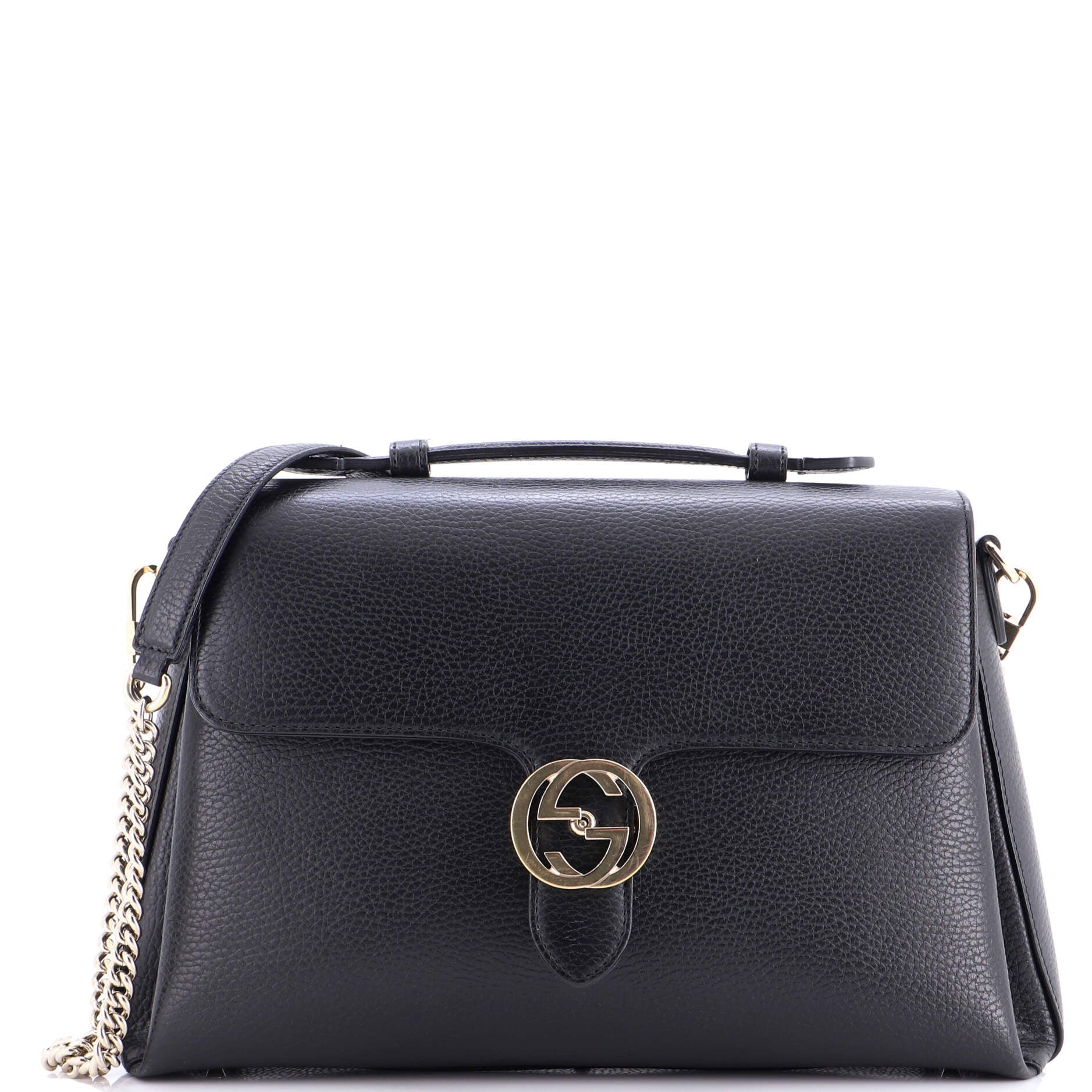 Interlocking Top Handle Bag Leather Medium