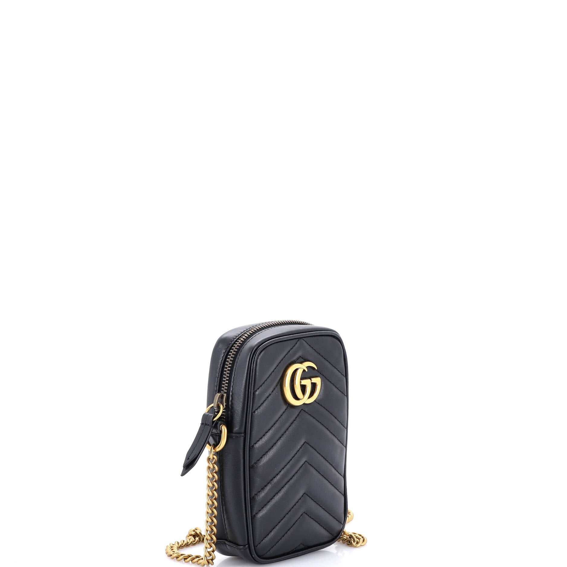 GG Marmont Vertical Phone Crossbody Bag Matelasse Leather Mini