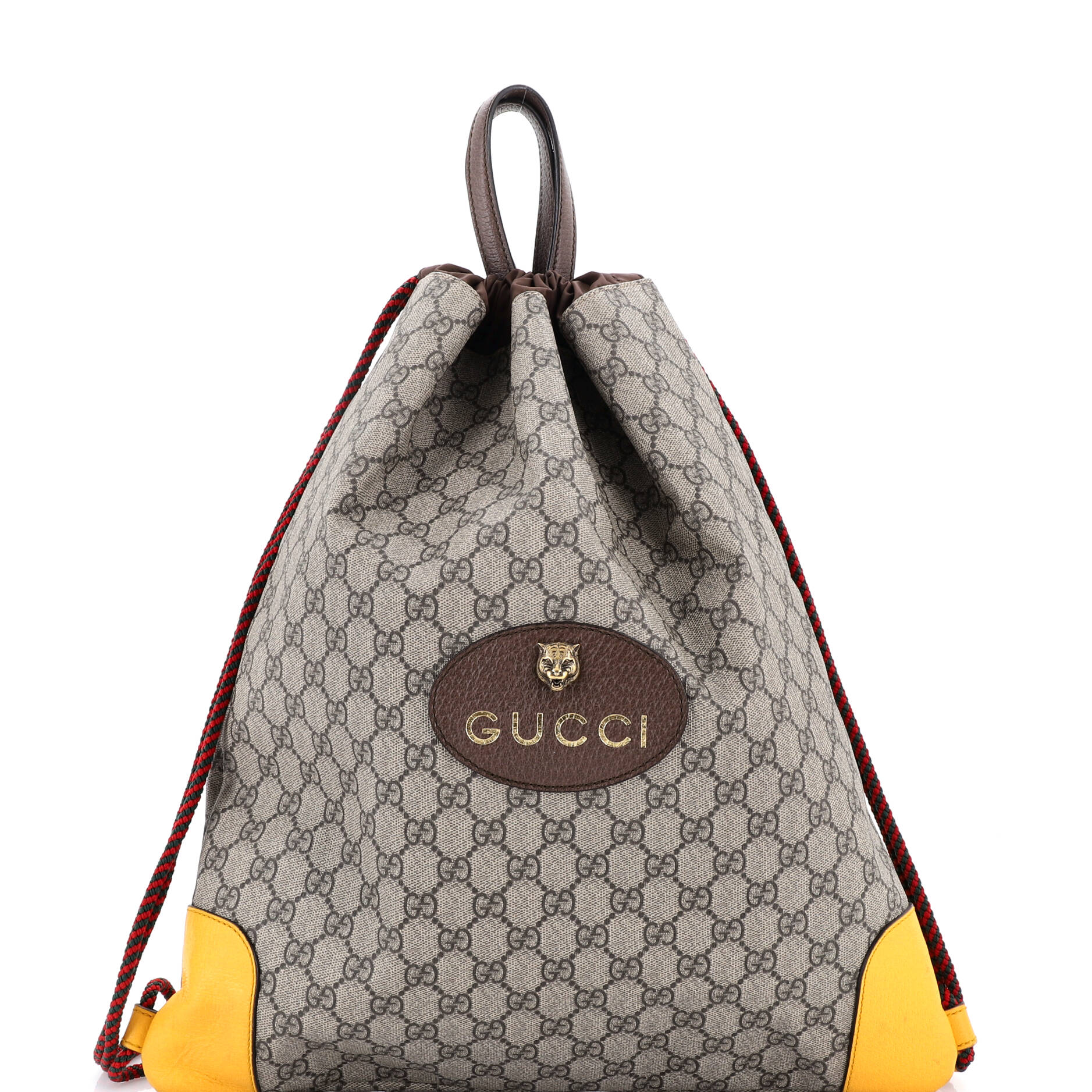 Neo Vintage Drawstring Backpack GG Coated Canvas Large