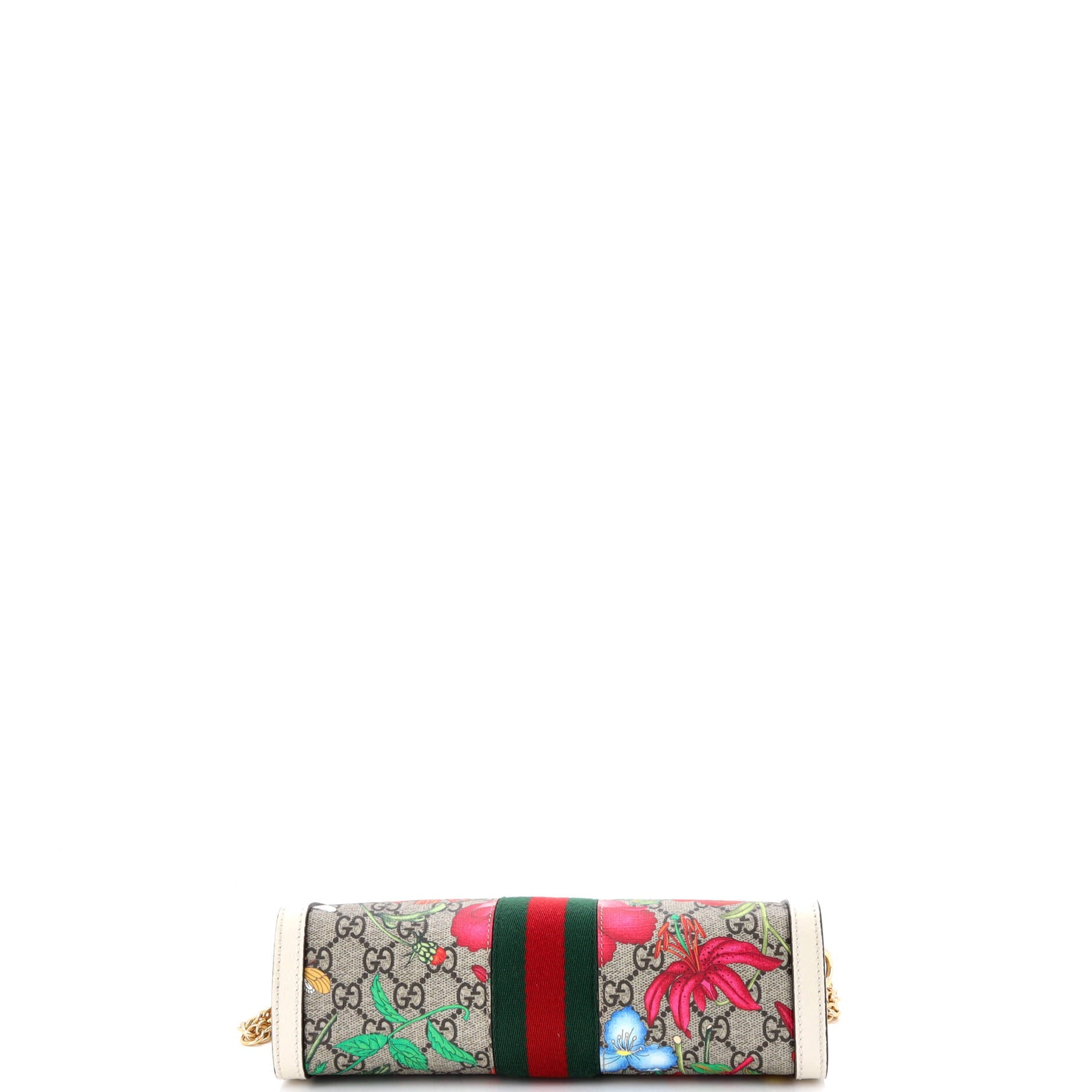Ophidia Chain Shoulder Bag Flora GG Coated Canvas Small
