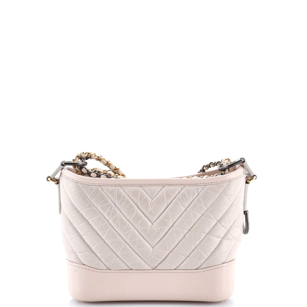 Gabrielle Hobo Chevron Aged Calfskin Small