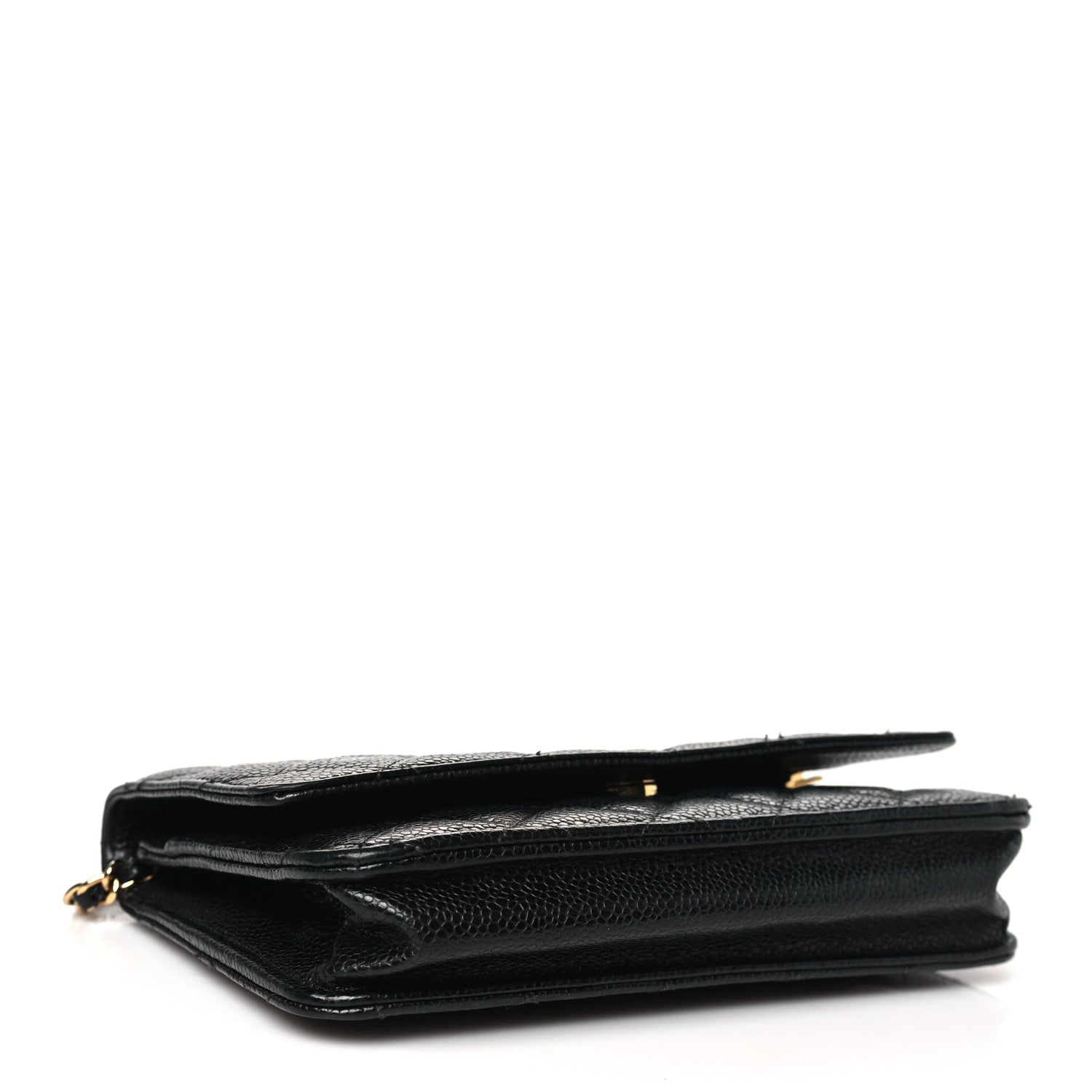 Caviar Quilted Wallet on Chain WOC Black