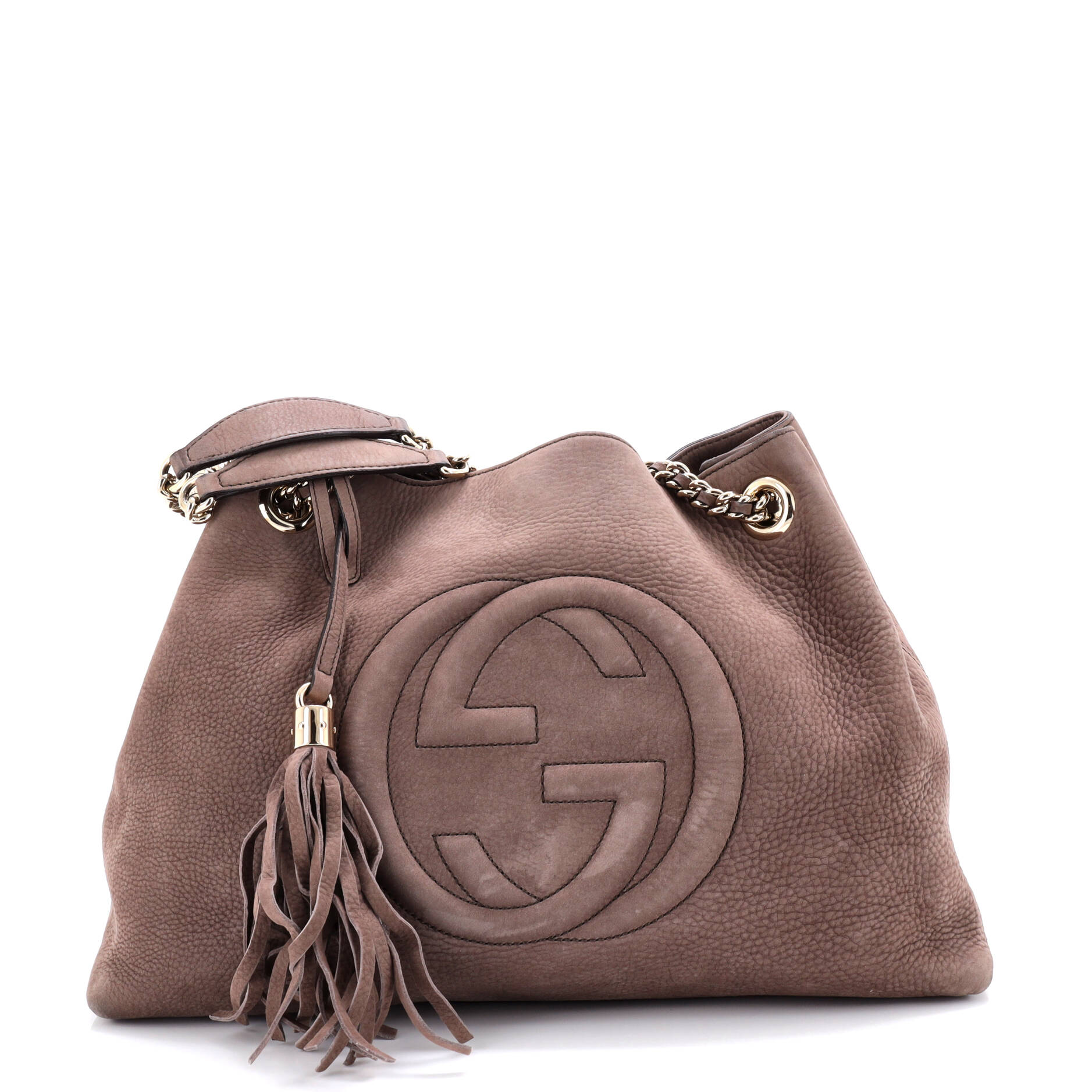 Soho Chain Strap Shoulder Bag Nubuck Medium