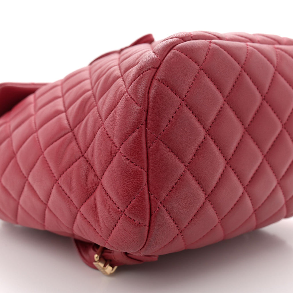 Lambskin Quilted Small Urban Spirit Backpack Red