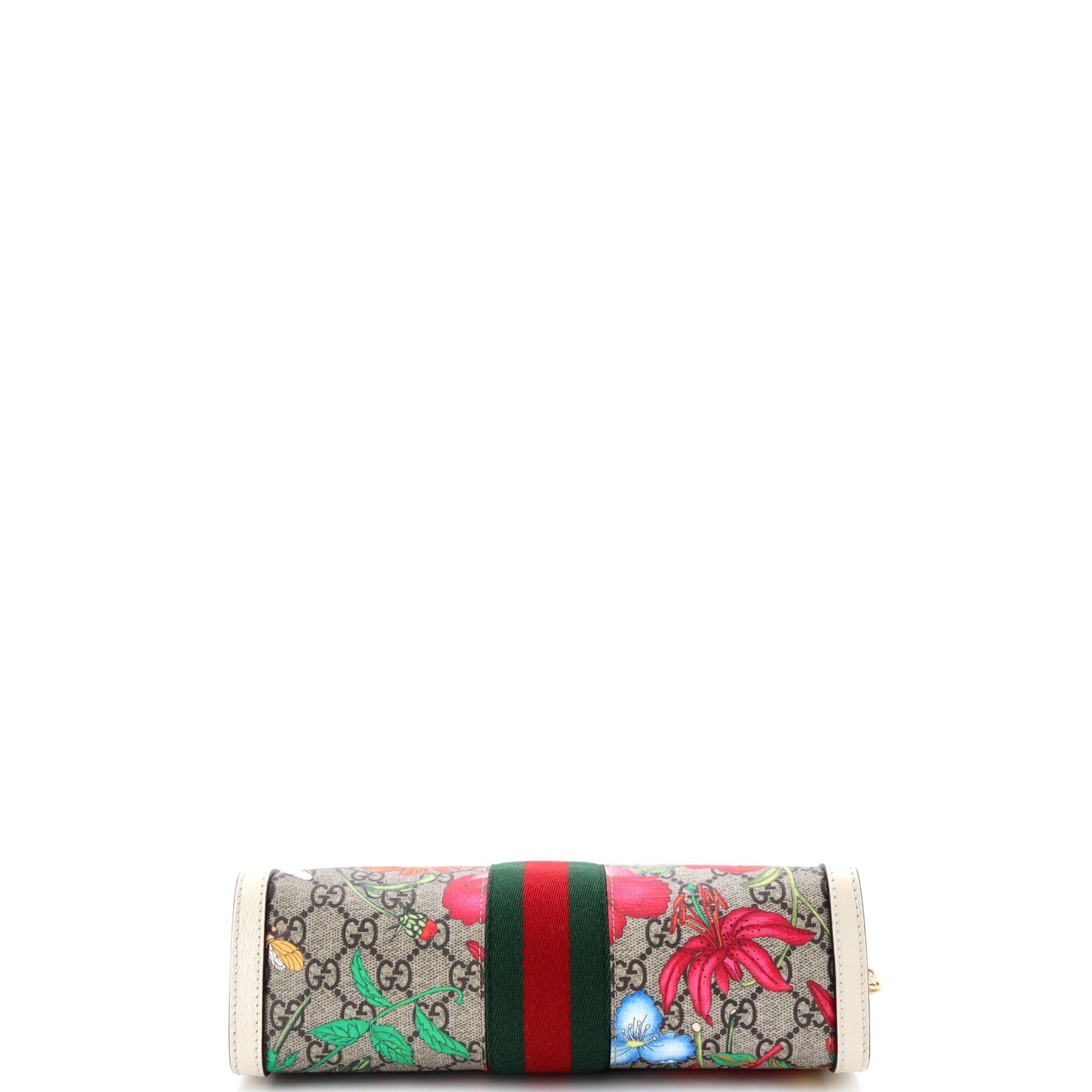 Ophidia Chain Shoulder Bag Flora GG Coated Canvas Small