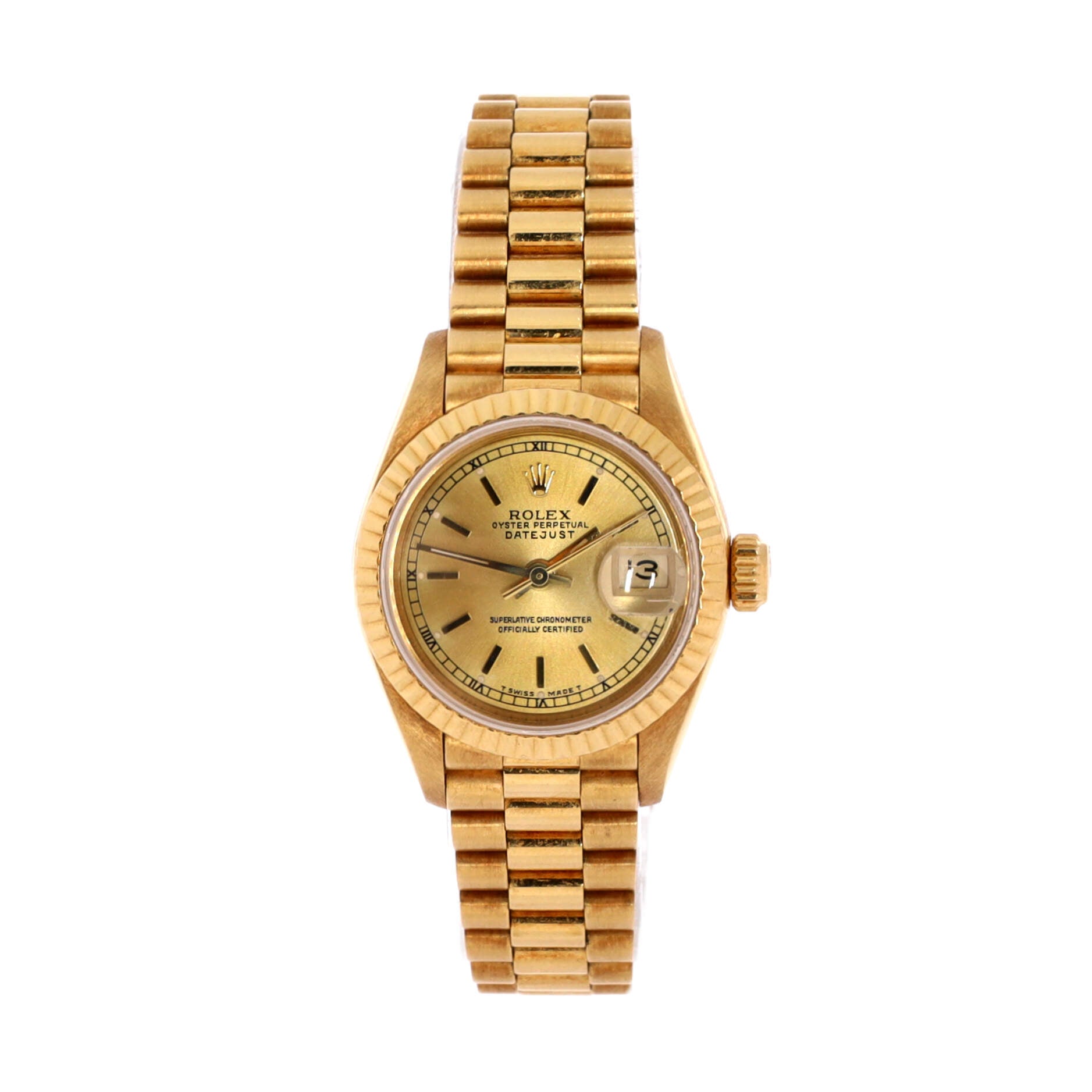 Oyster Perpetual President Datejust Automatic Watch Yellow Gold 26