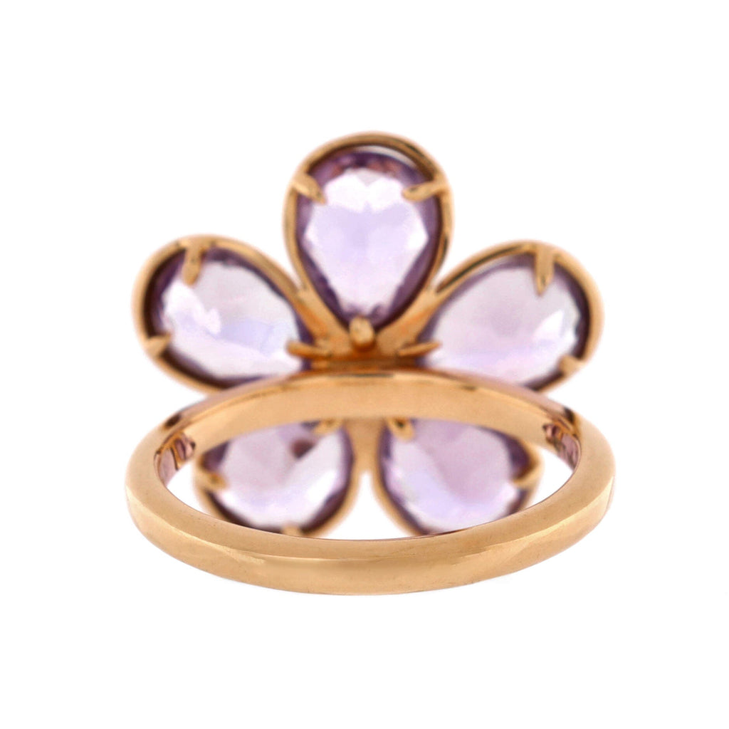 Sparklers Flower Ring 18K Rose Gold with Amethyst and Diamond