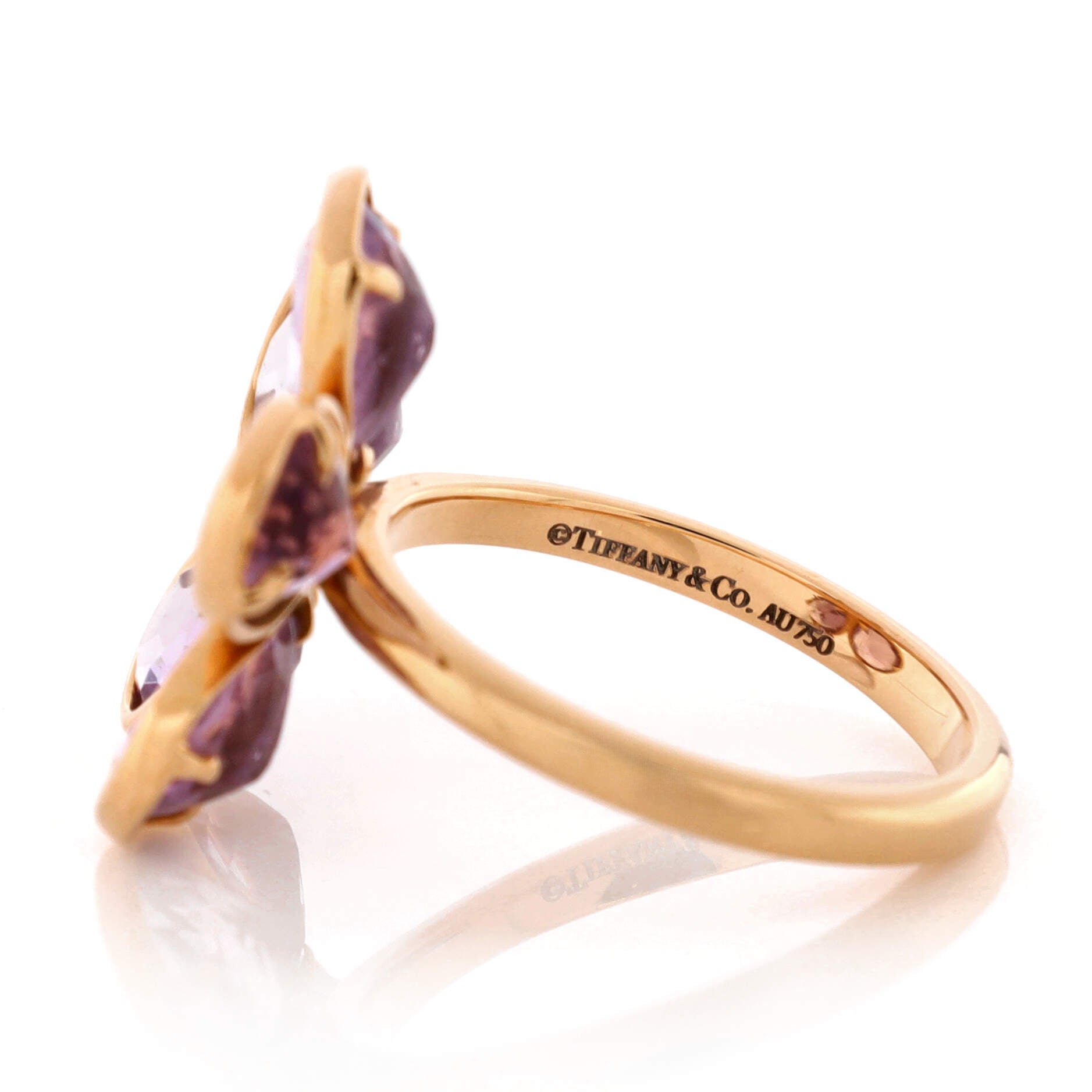 Sparklers Flower Ring 18K Rose Gold with Amethyst and Diamond