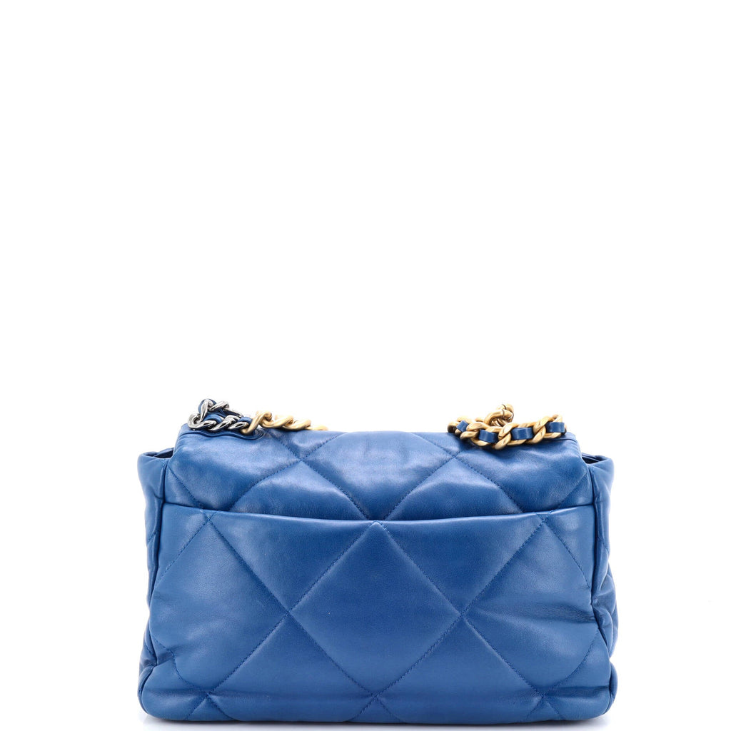 19 Flap Bag Quilted Leather Large