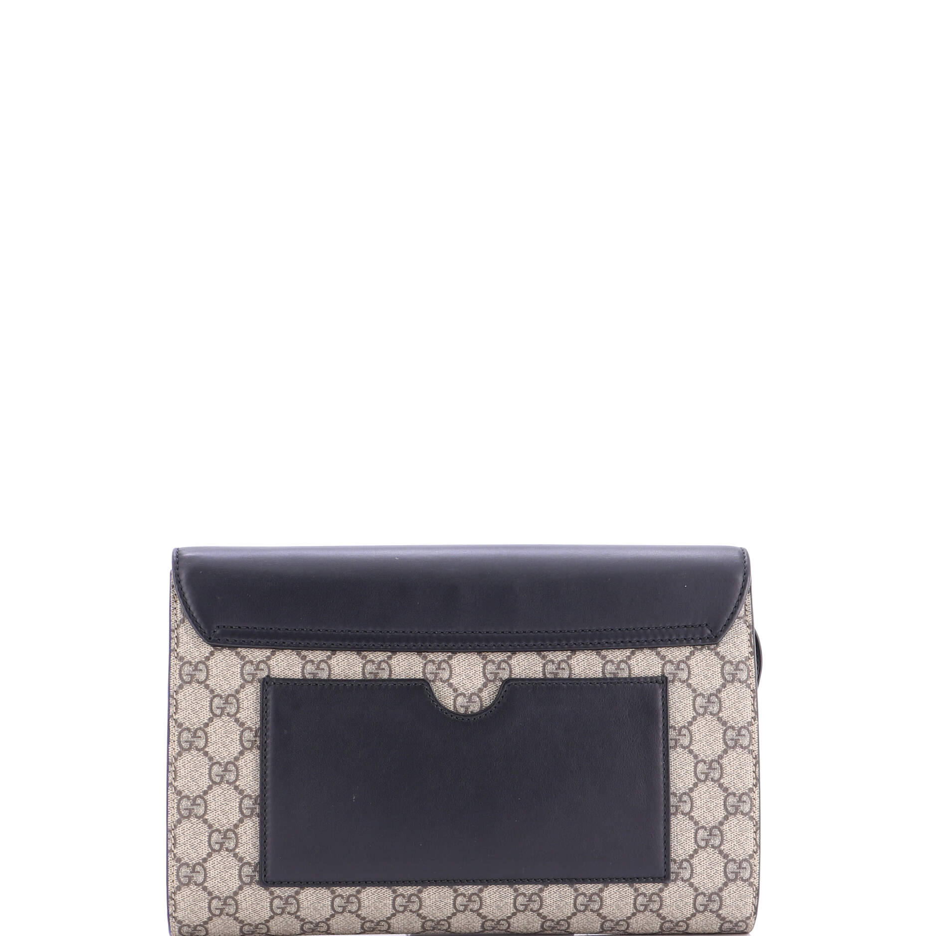 Padlock Clutch GG Canvas and Leather Large